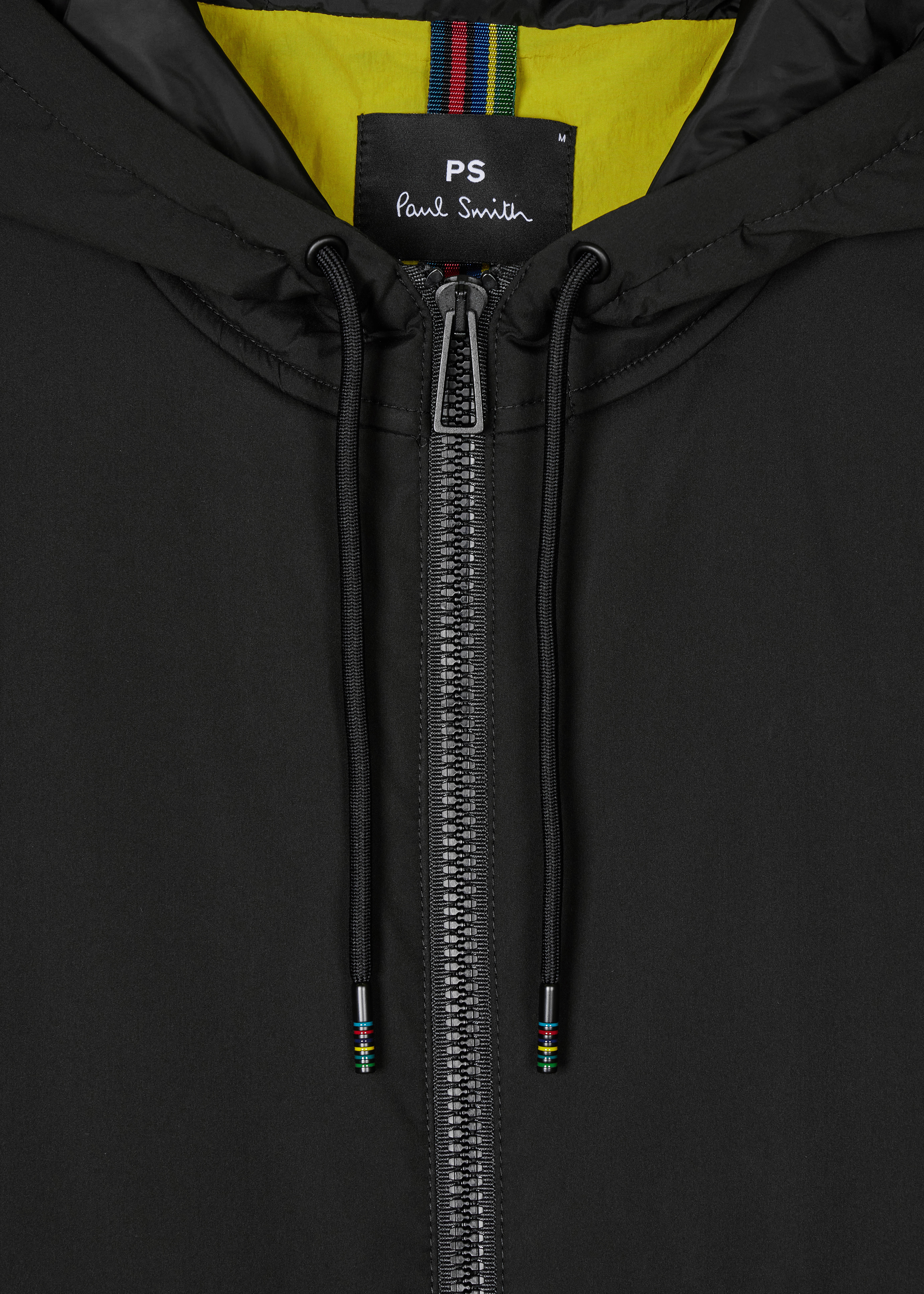 Men's Black Mixed Media Hooded Jacket
