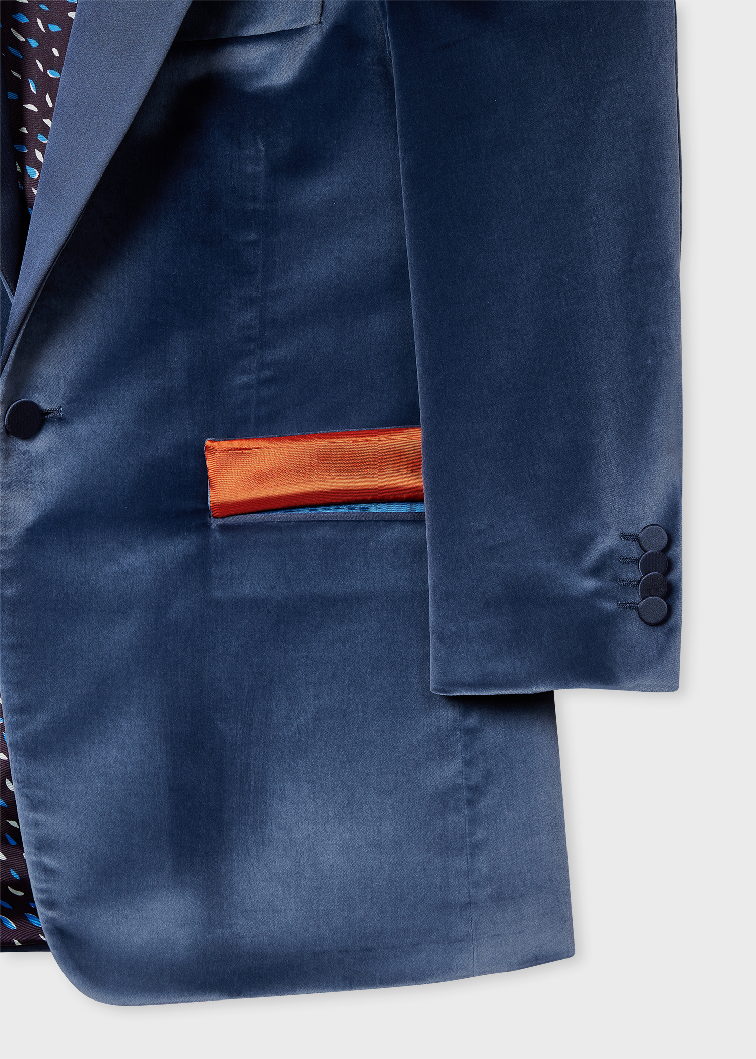 Men's Tailored-Fit Blue Velvet Evening Blazer