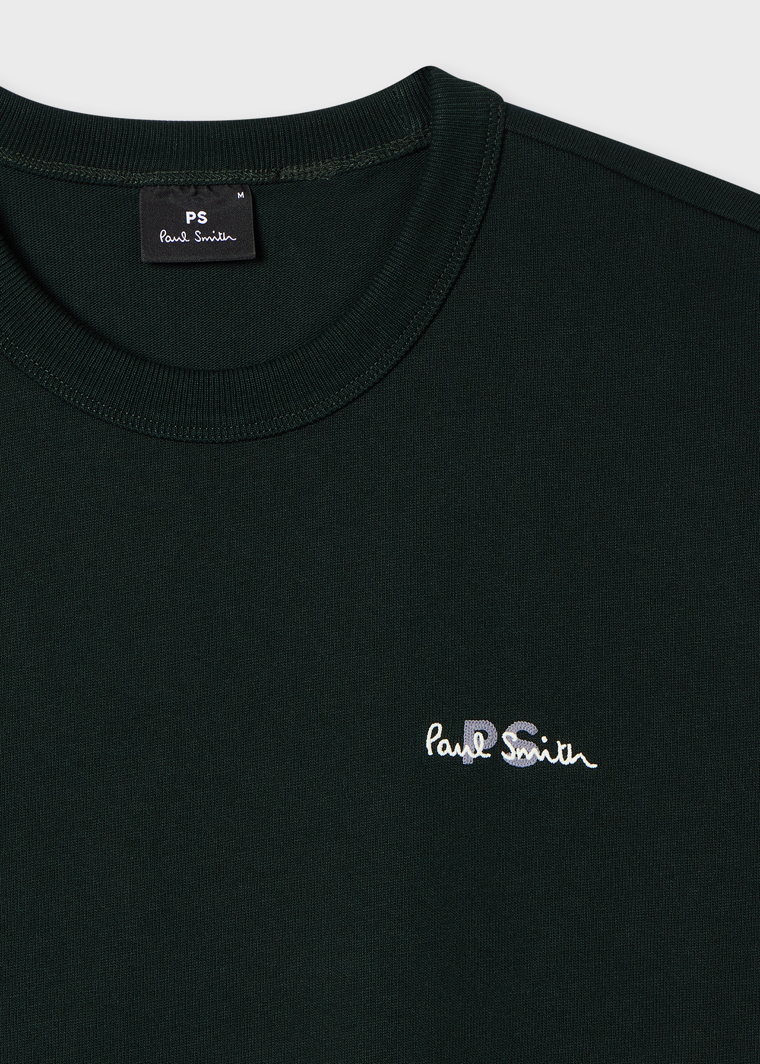 Men's Ecru Logo Embroidery Cotton T-Shirt