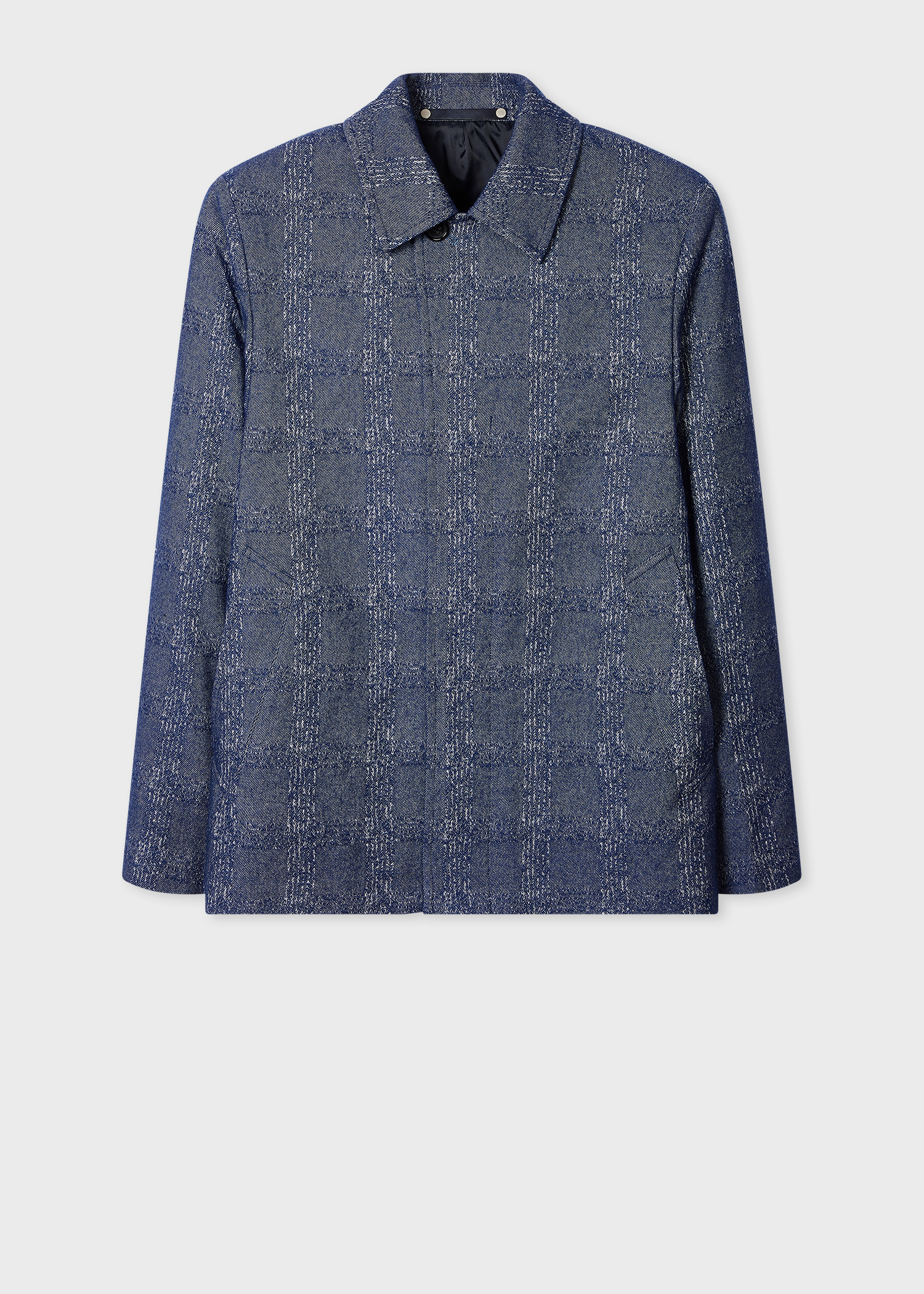 Blue Marl Jacquard Cropped Jacket
