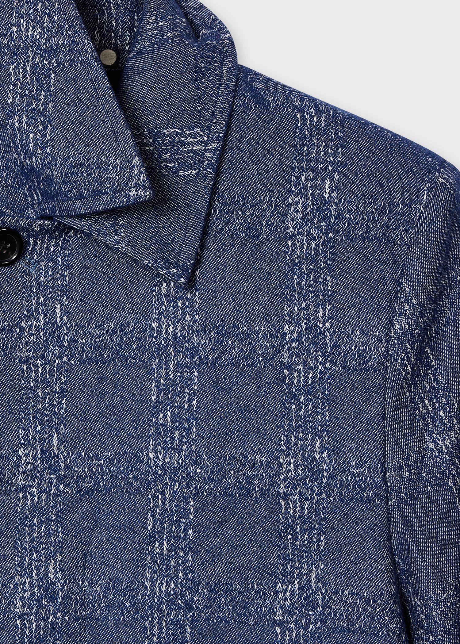 Blue Marl Jacquard Cropped Jacket