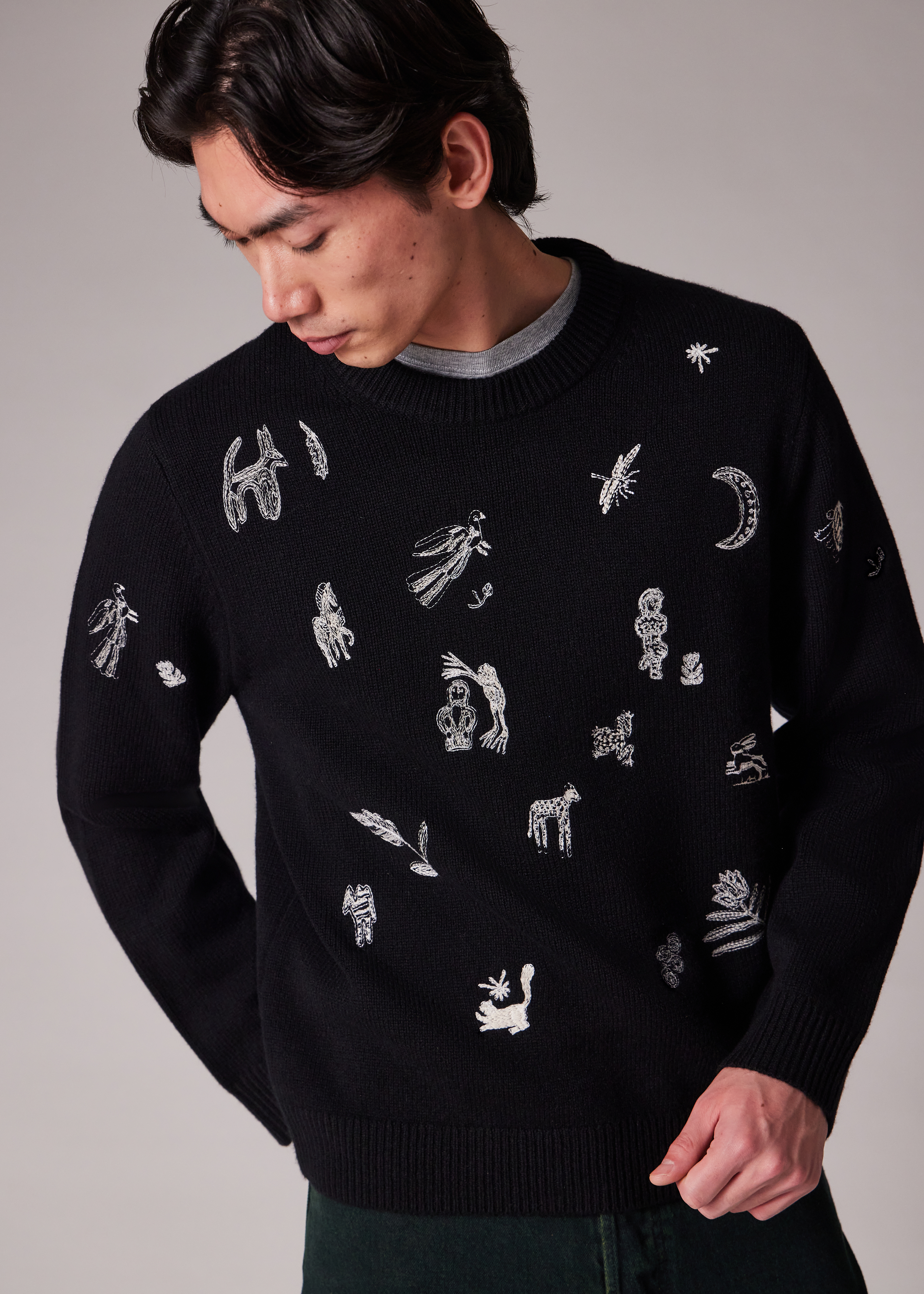 Merino Wool 'Little Beasts' Sweater Paul Smith