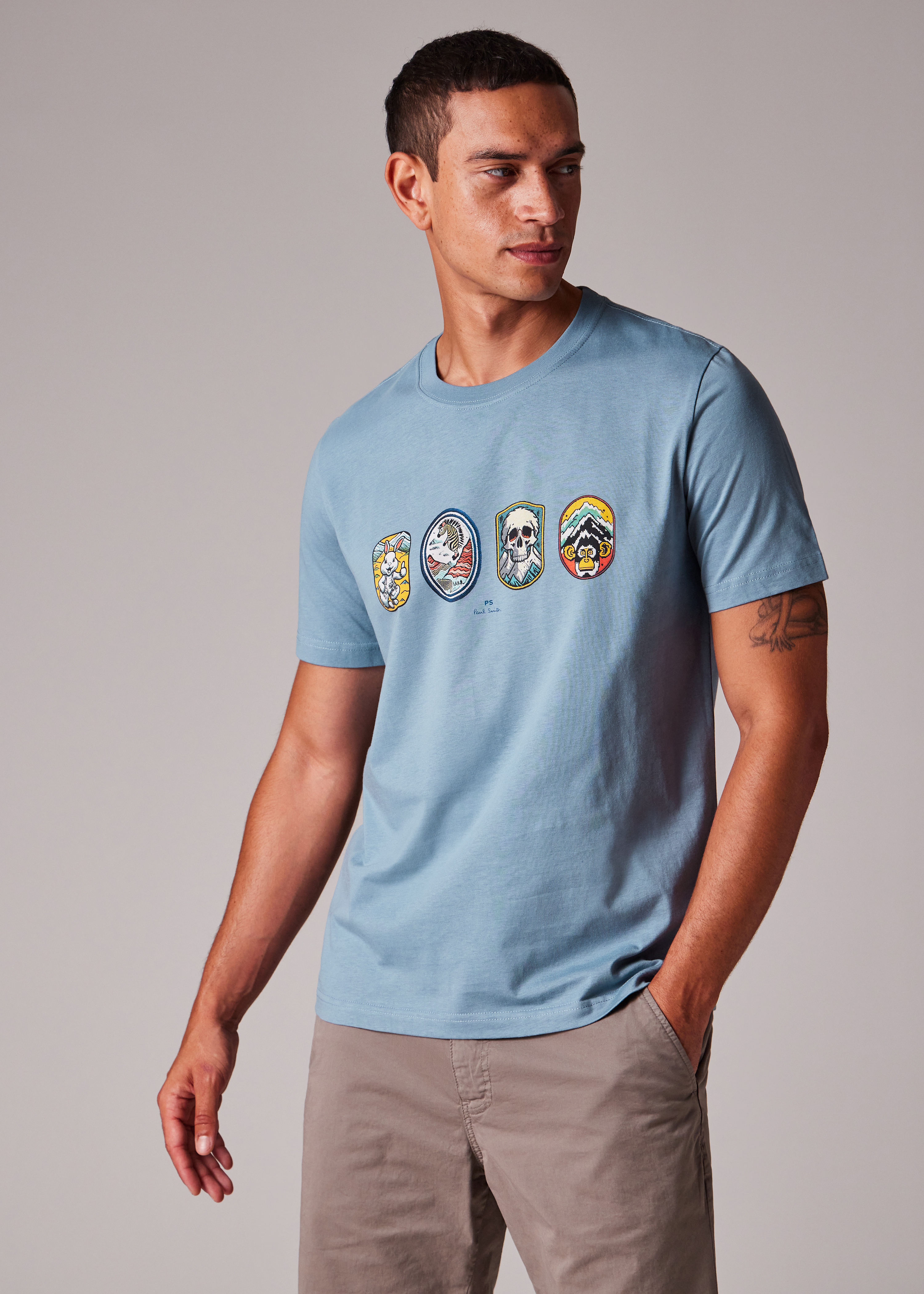 【人気】Paul Smith　TRAVEL BADGES PRINT SHIRT 人気】Paul Smith TRAVEL BADGES PRINT SHIRT