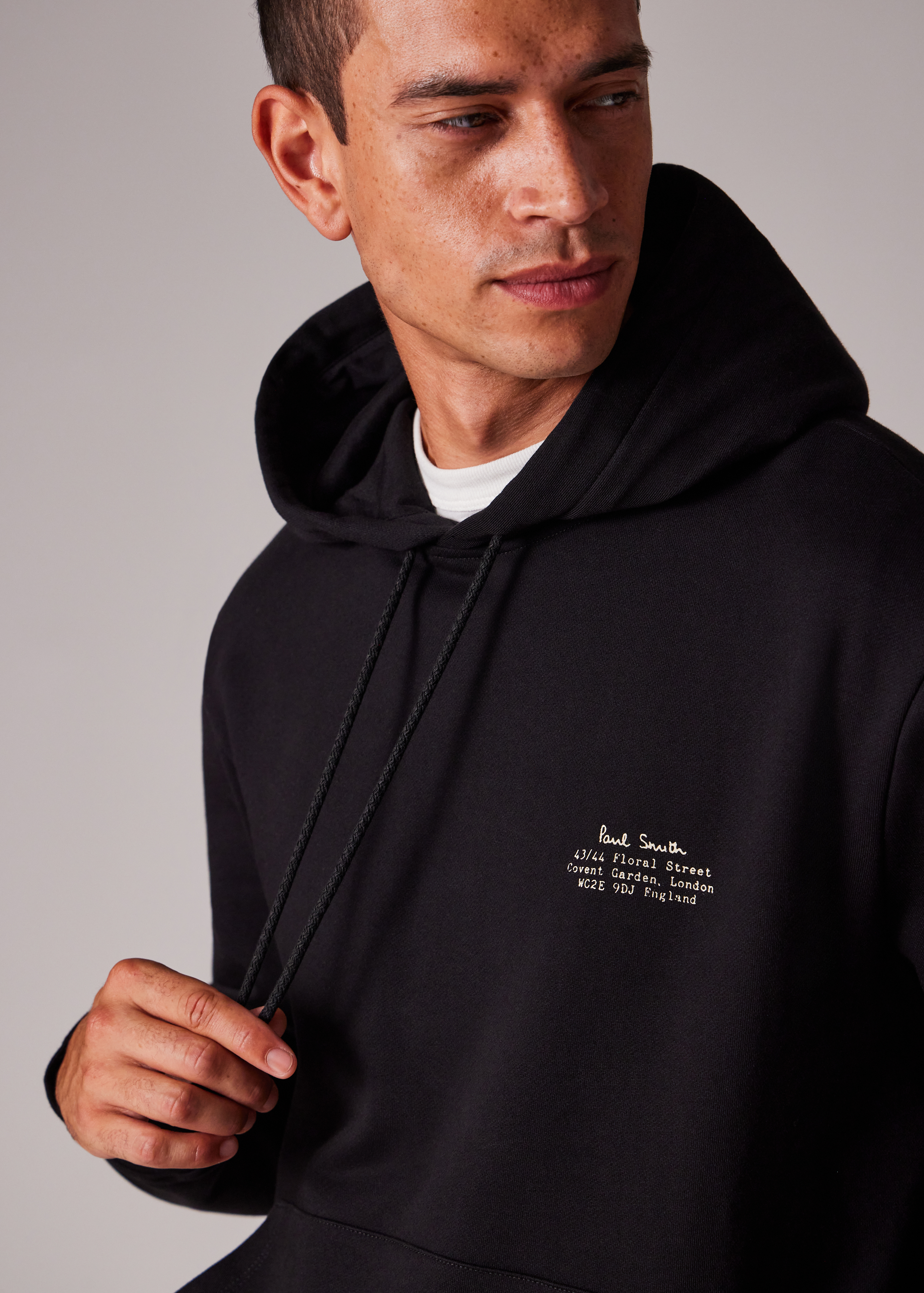 Men's Black Signature Logo Print Hoodie