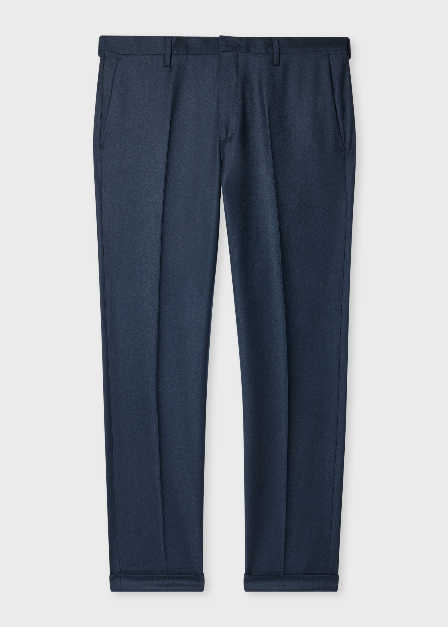 Slim-Fit Navy Overdyed Wool-Cashmere Flannel Trousers