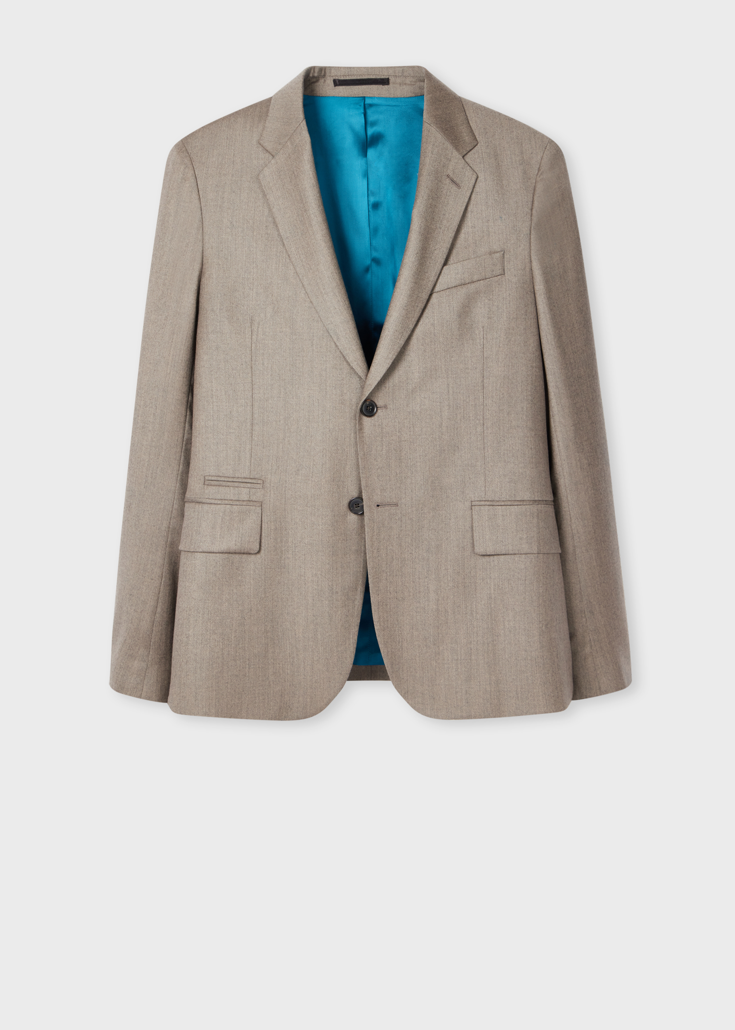 Men's Tailored-Fit Light Blue Overdyed Wool-Cashmere Flannel Blazer