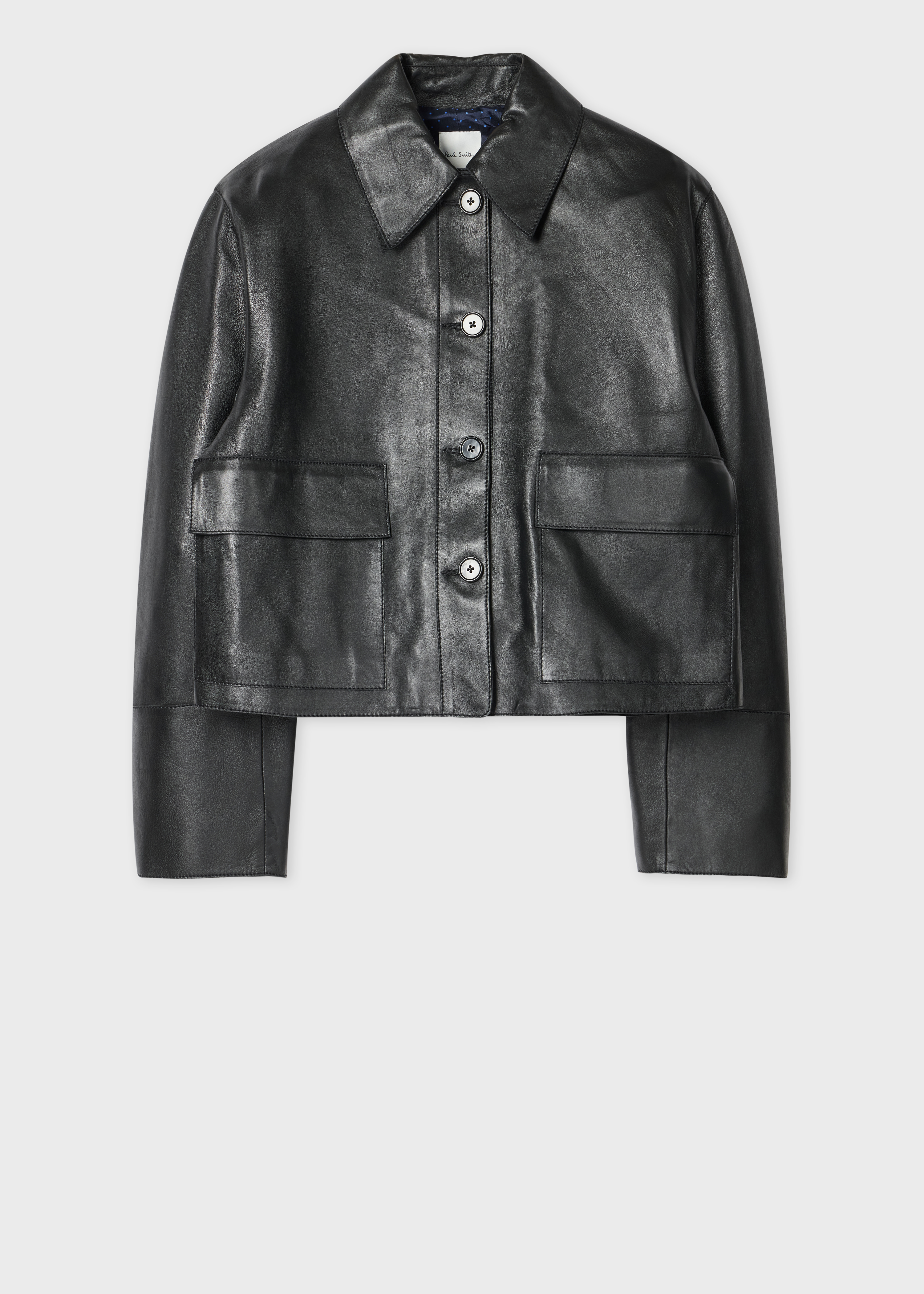 Paul Smith Women's Black Cropped Leather Jacket | King's Cross