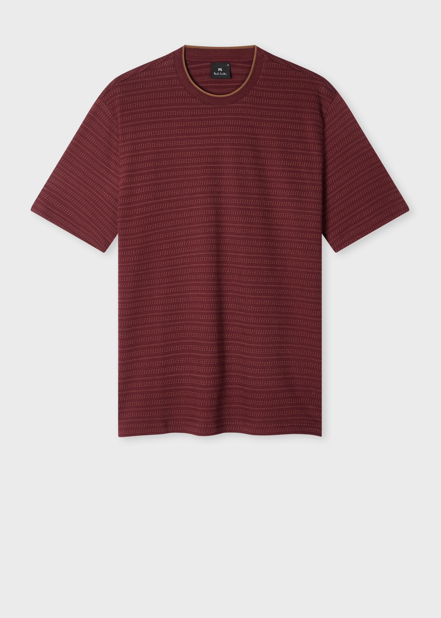 Burgundy Jacquard Stripe T-Shirt