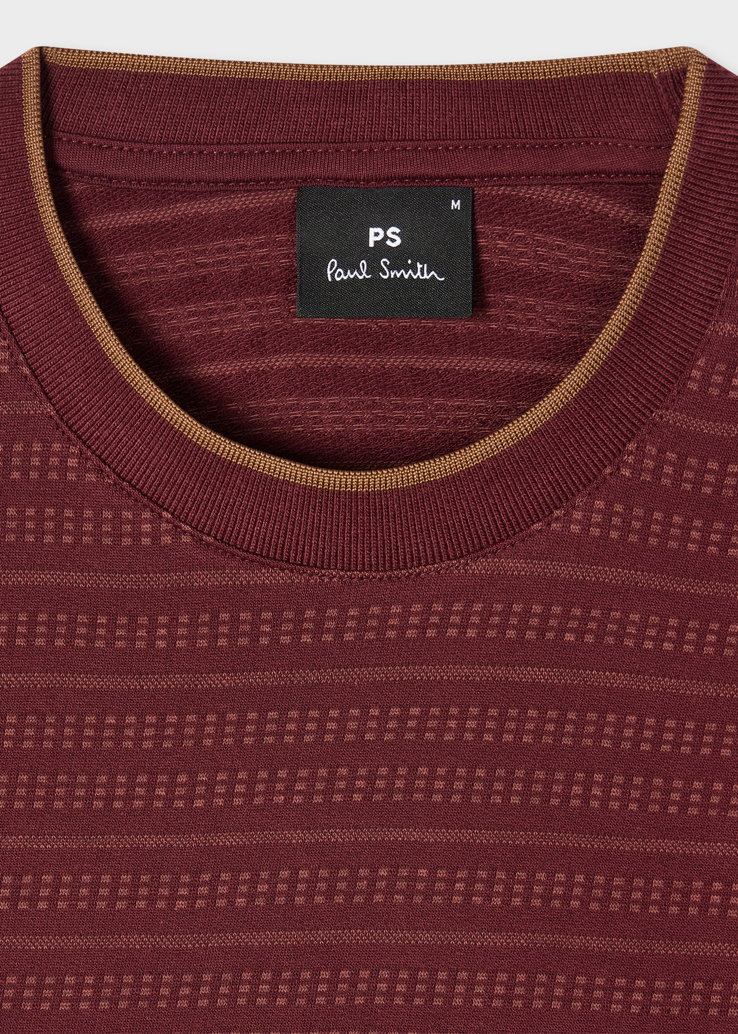 Burgundy Jacquard Stripe T-Shirt