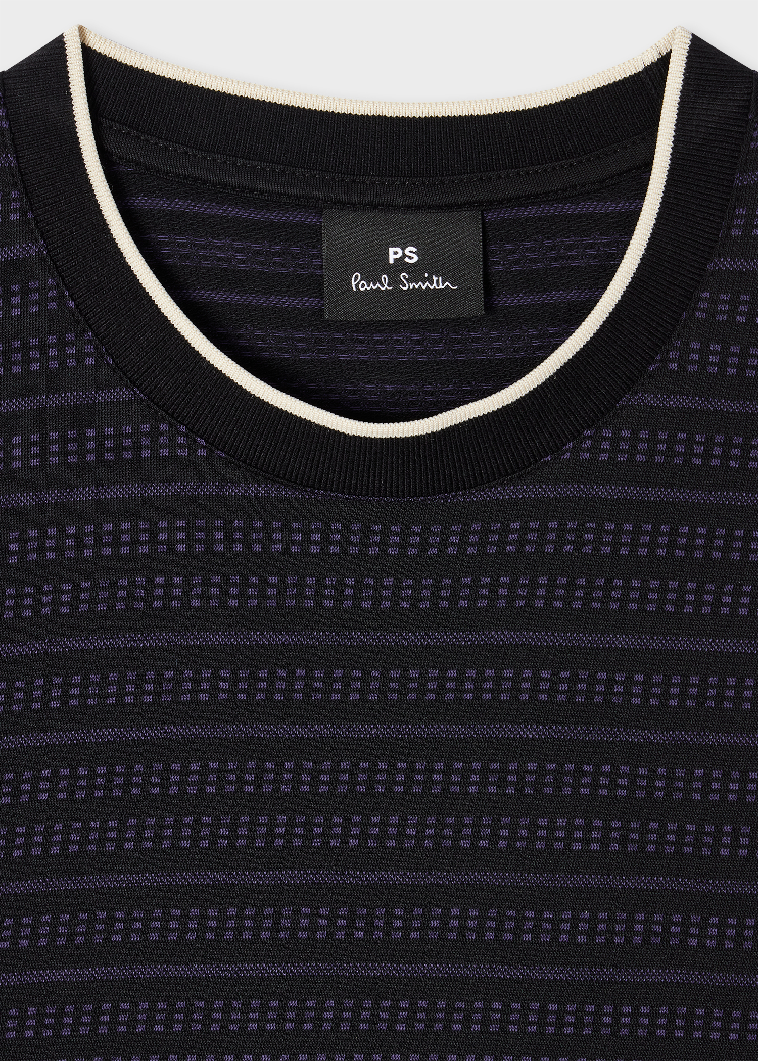 Black Jacquard Stripe T-Shirt