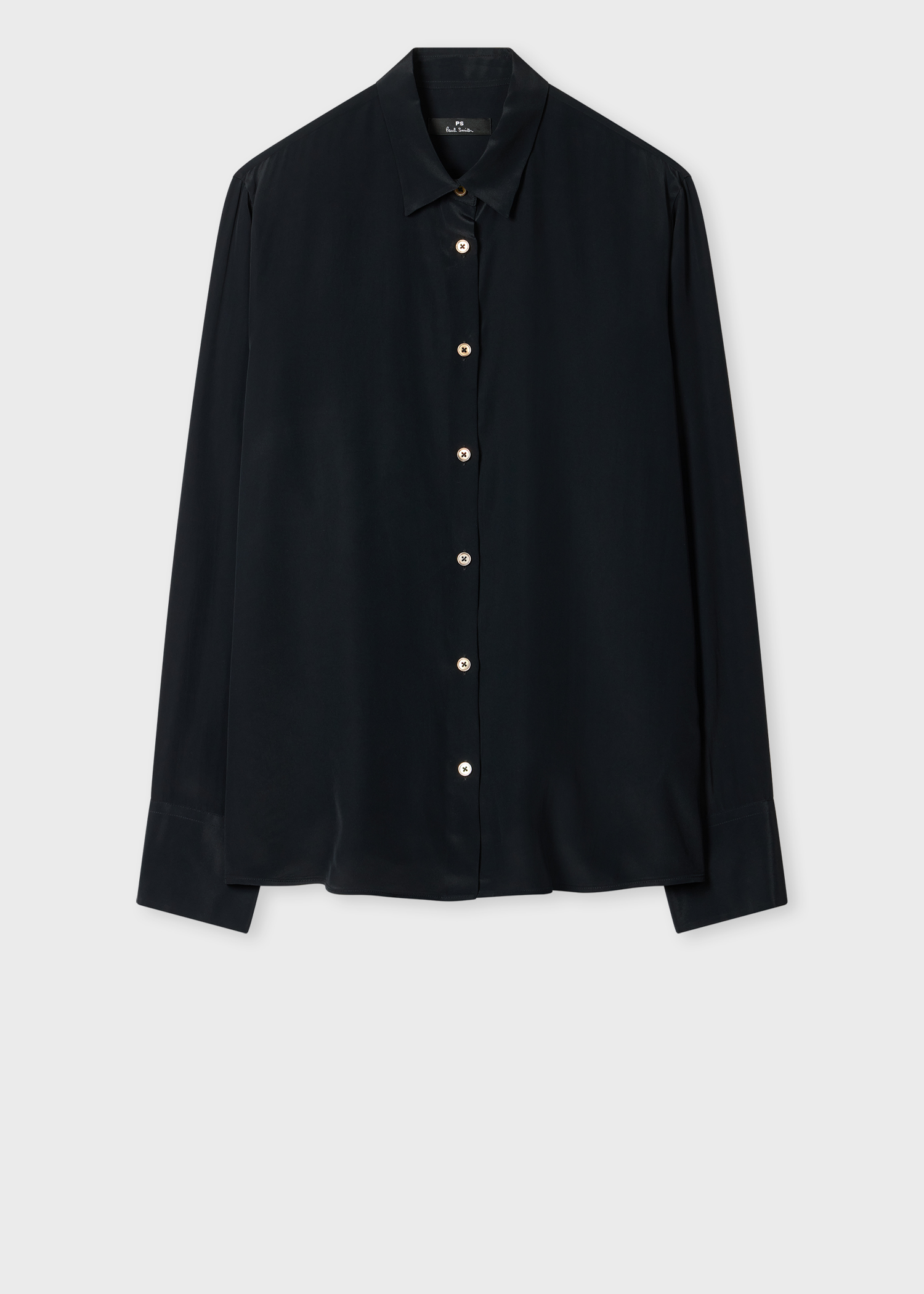 Women's Black Silk-Blend Shirt