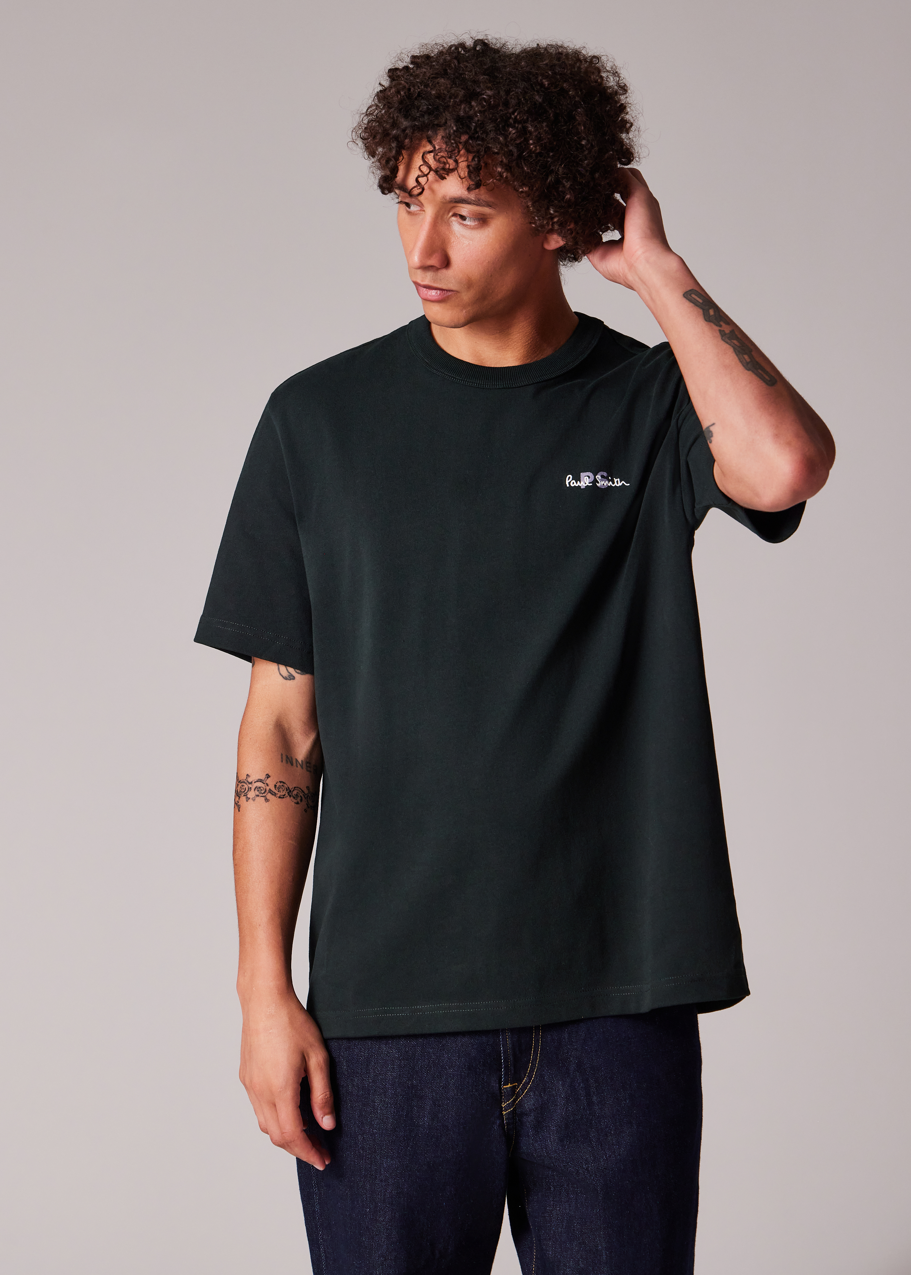 Tシャツ・カットソー Paul Smith SS25 MENS CASUAL FIT SHIRT (M1R 429Z P01656 48) Navy Cotton Zebra Logo T-Shirt