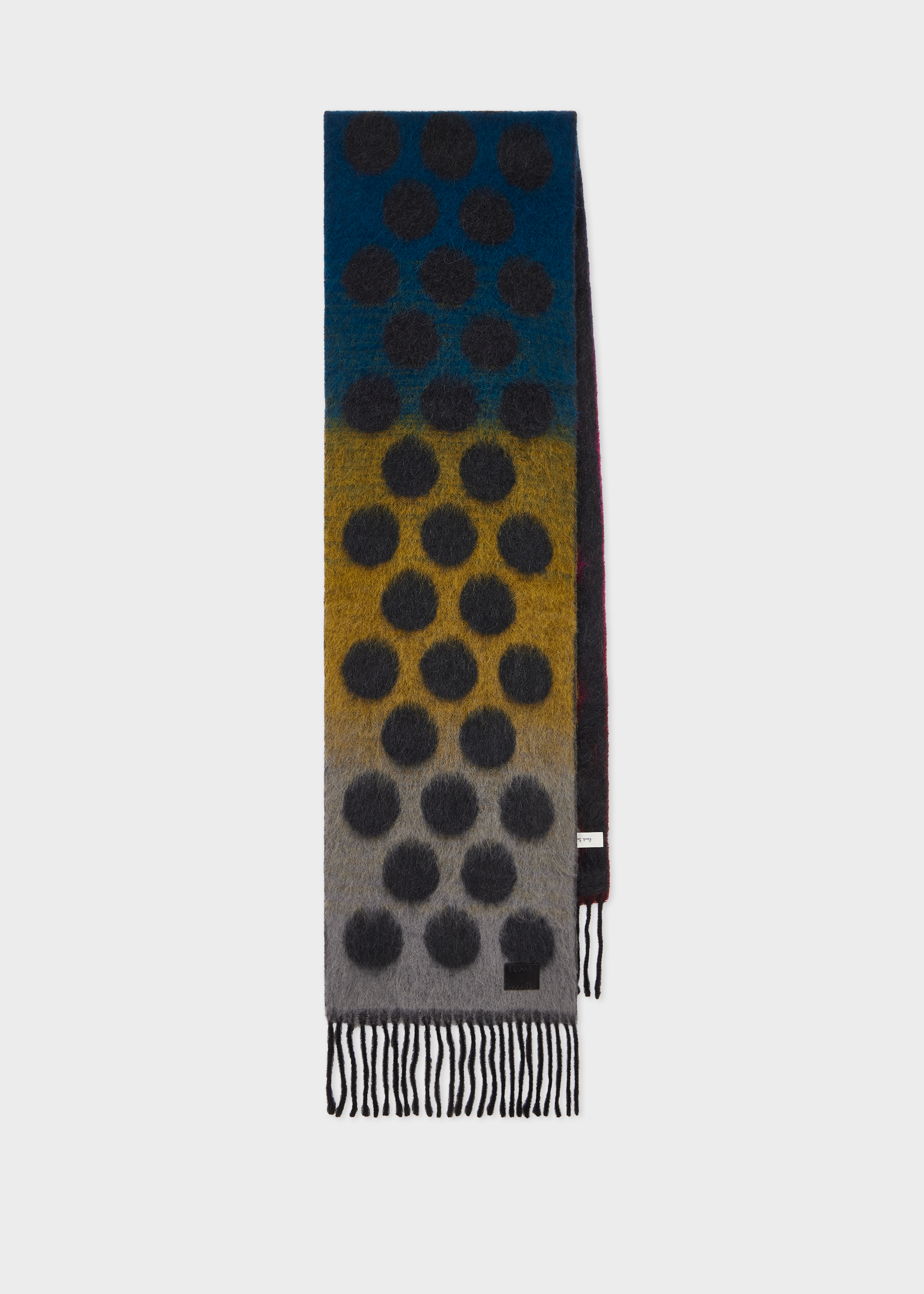 Grey Block Polka Dot Merino Wool-Blend Scarf