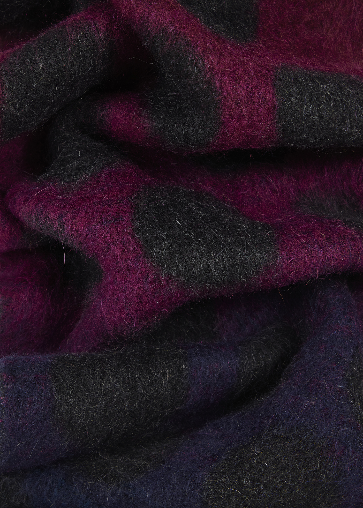 Grey Block Polka Dot Merino Wool-Blend Scarf