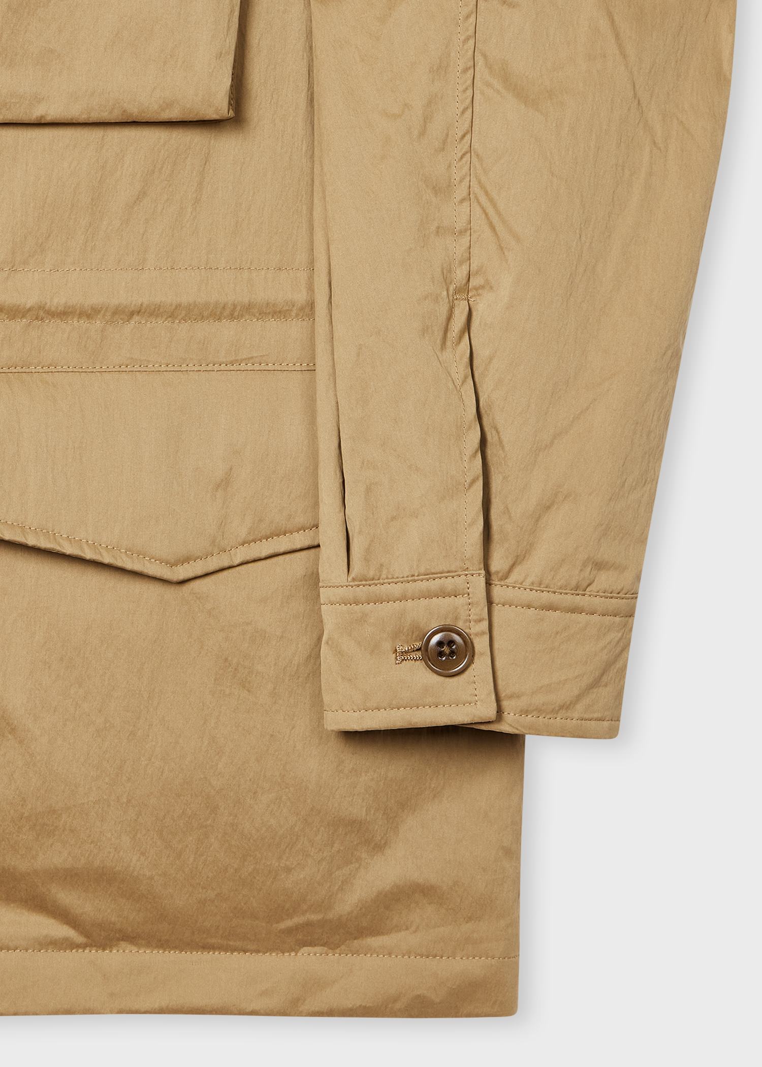 Men's Tan Nylon-Blend Field Jacket