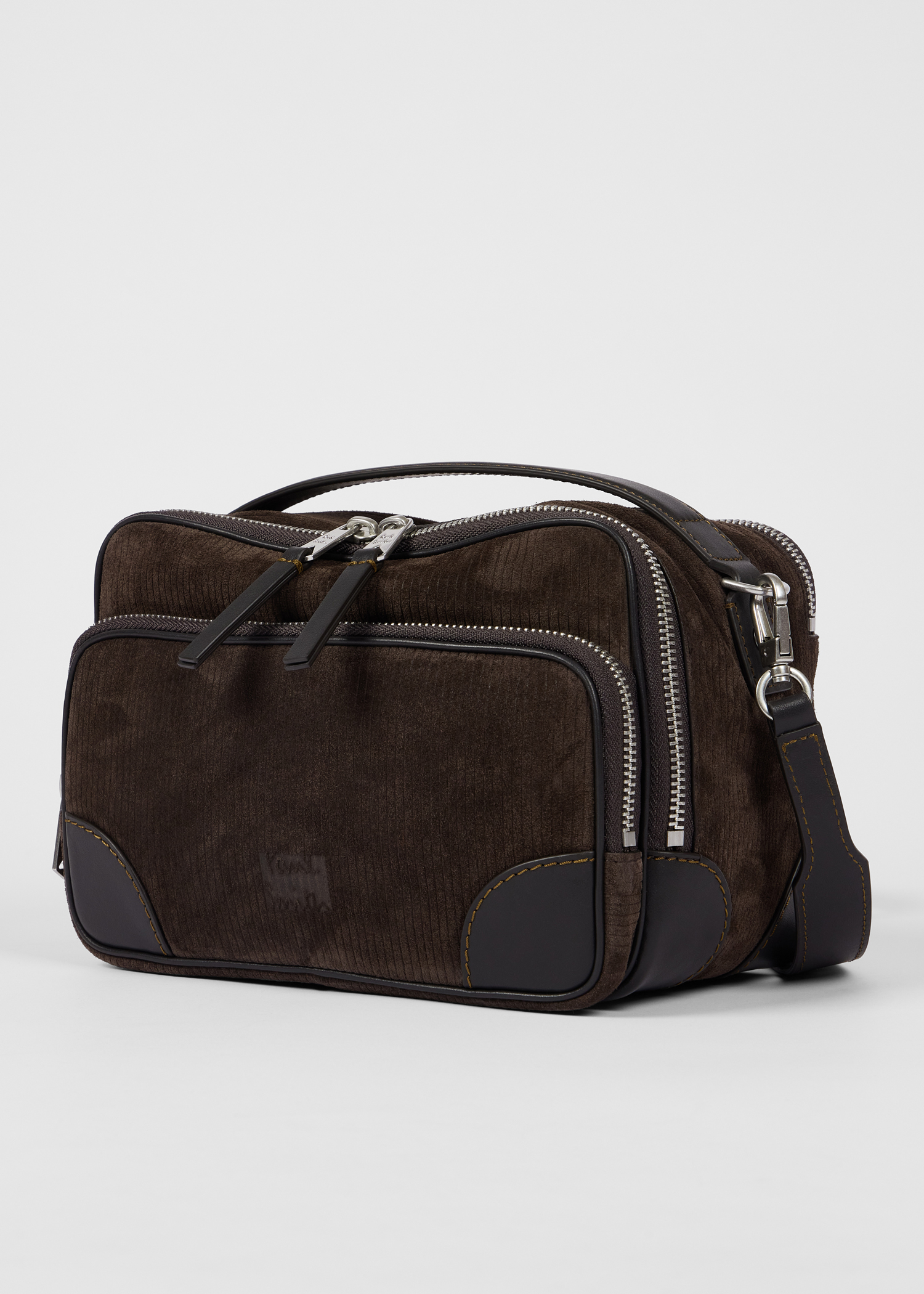 Brown Suede Cross-Body Bag