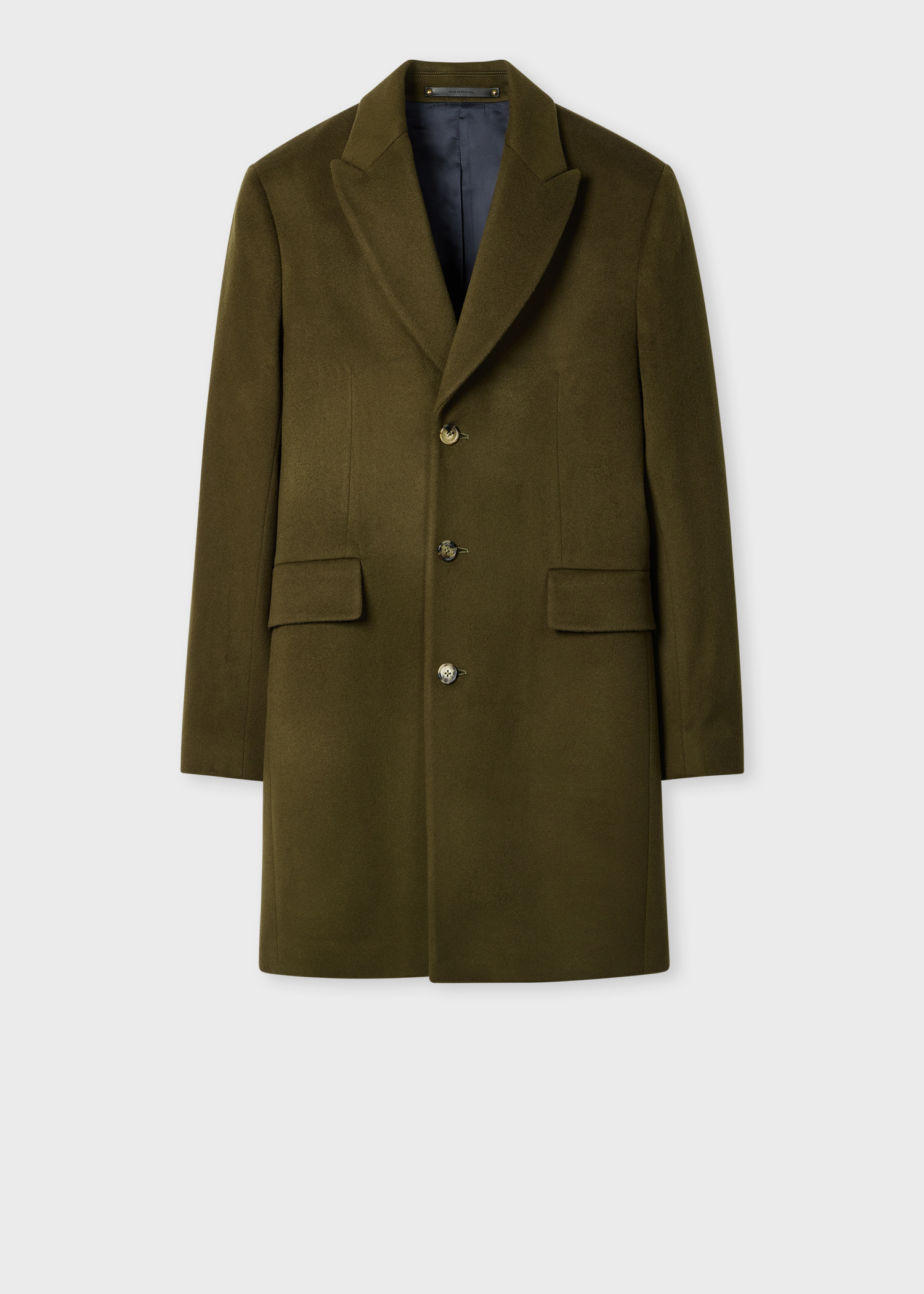 Men's Steel Blue Wool-Cashmere Epsom Coat