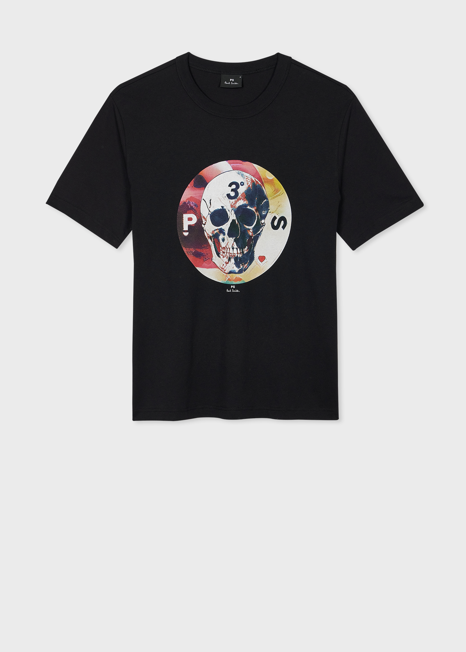 Black Organic Cotton 'Painted Skull' T-Shirt
