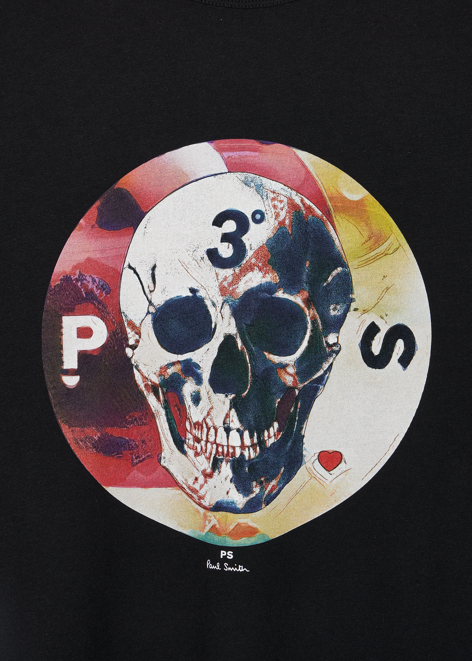 Black Organic Cotton 'Painted Skull' T-Shirt
