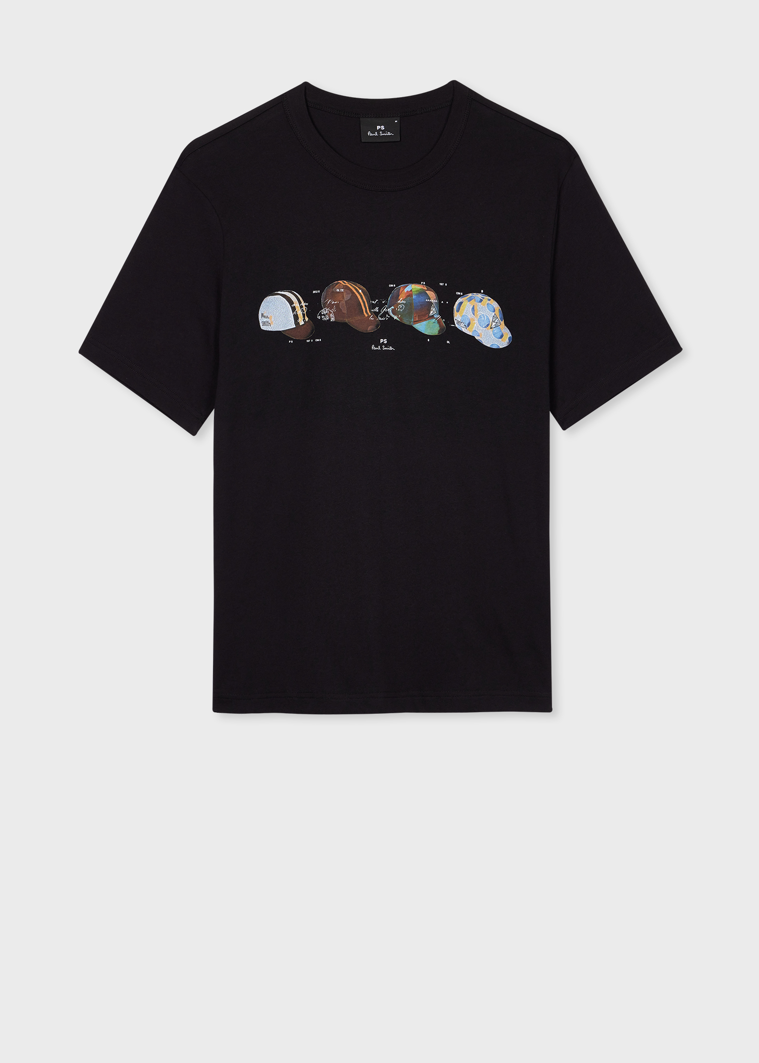 Black 'Cycling Caps' Print T-Shirt