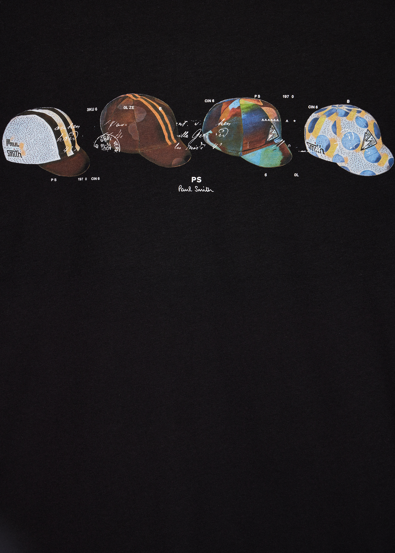 Black 'Cycling Caps' Print T-Shirt
