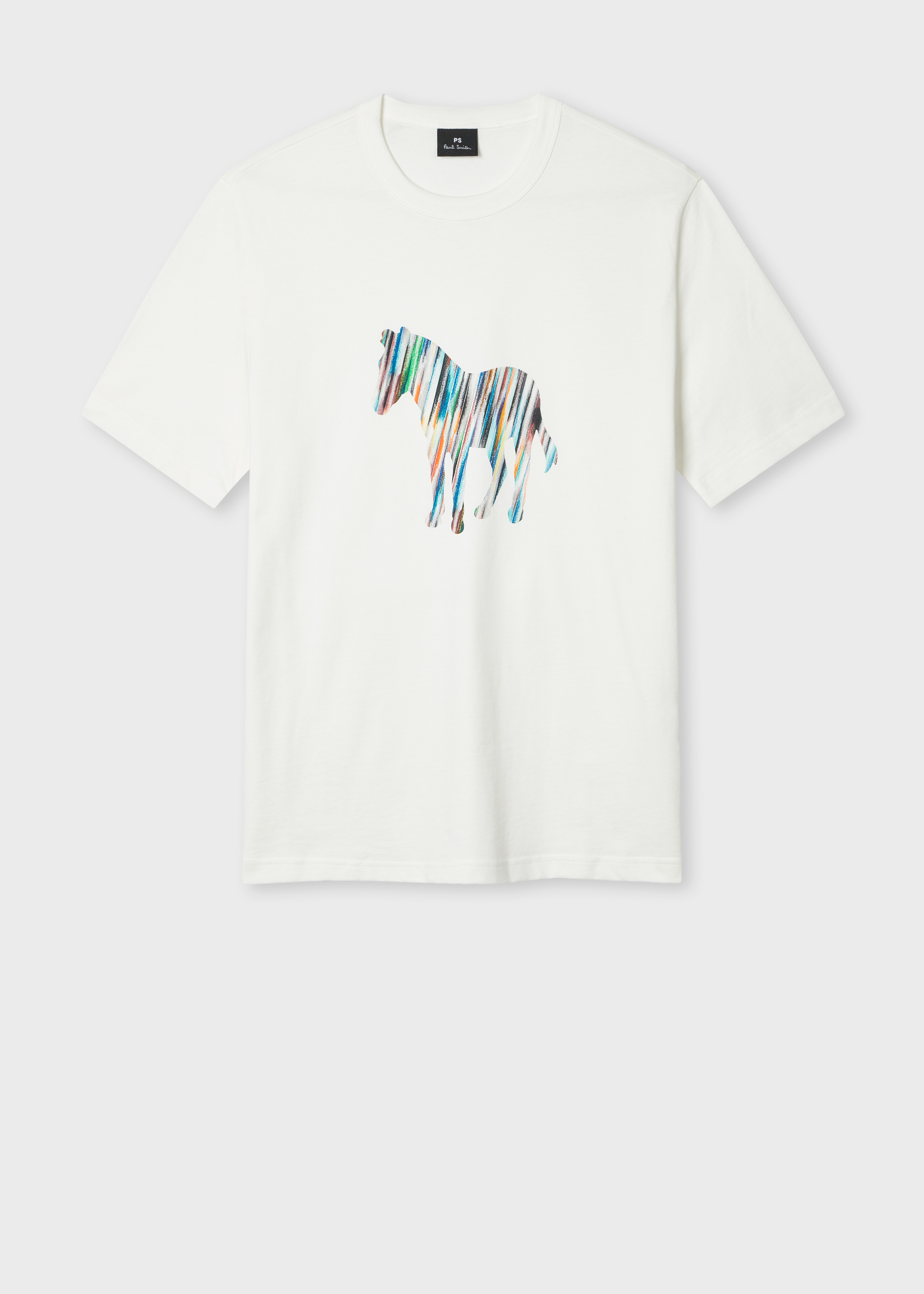 Men's White 'Stripe Zebra' Cotton T-Shirt