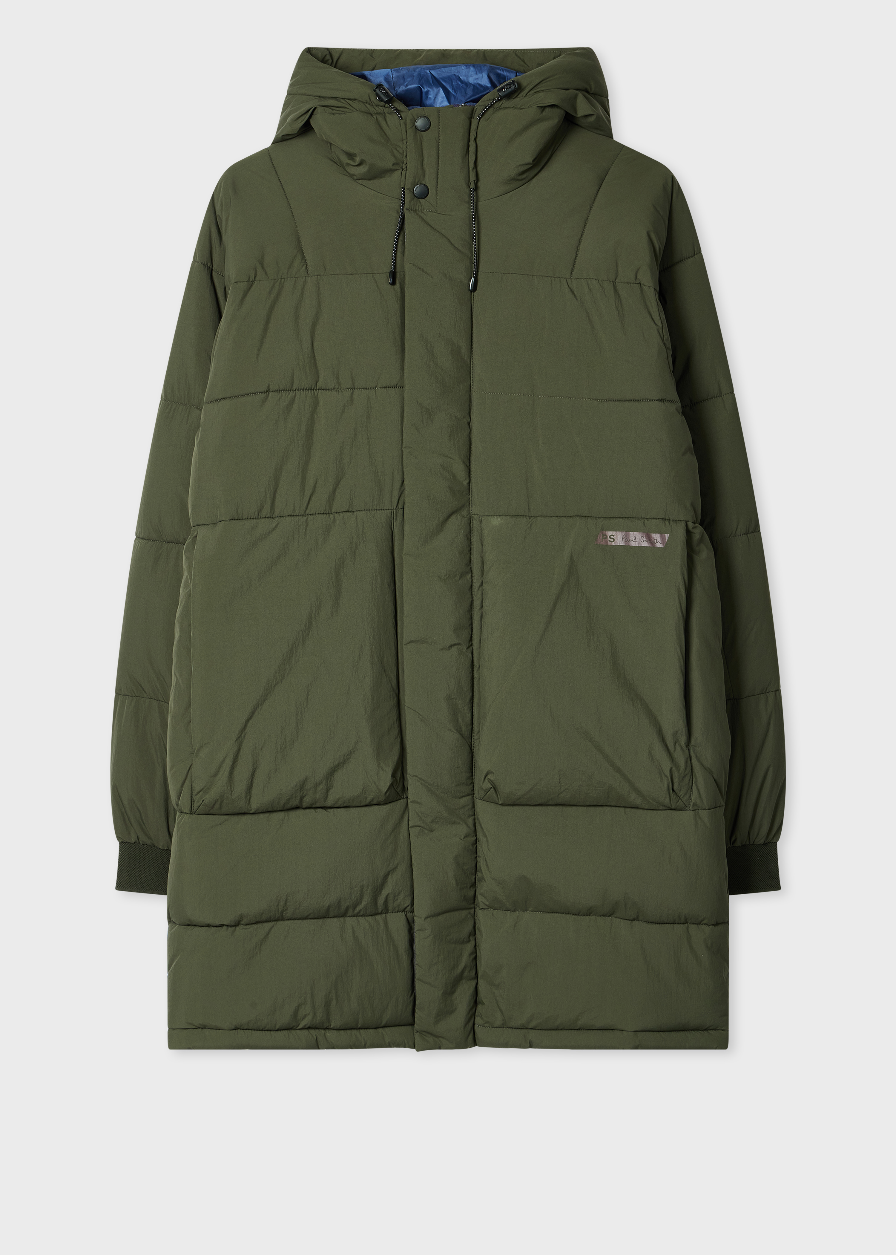 Green Recycled-Nylon Long Wadded Coat