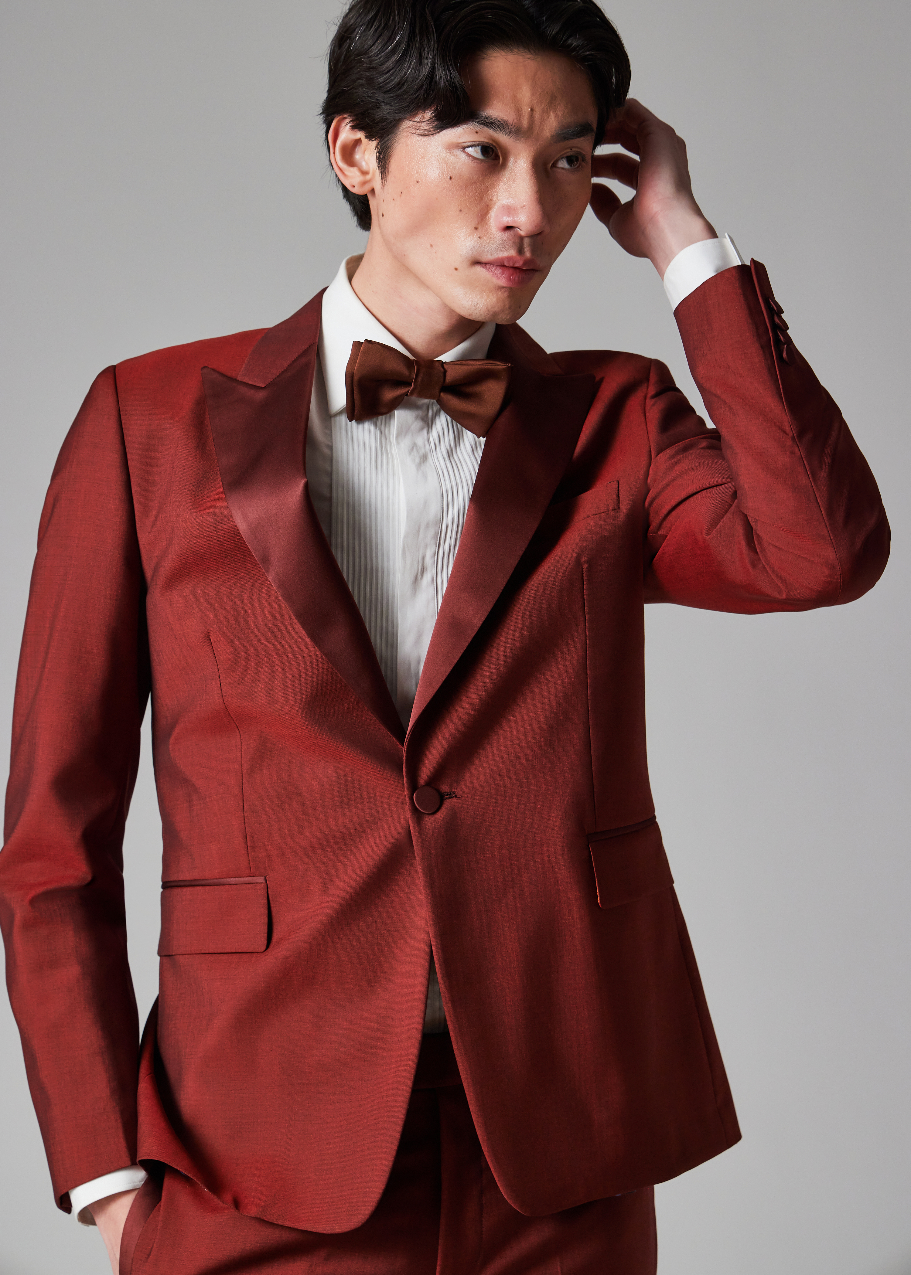 The Soho - Tailored-Fit Burgundy Wool-Mohair Evening Suit