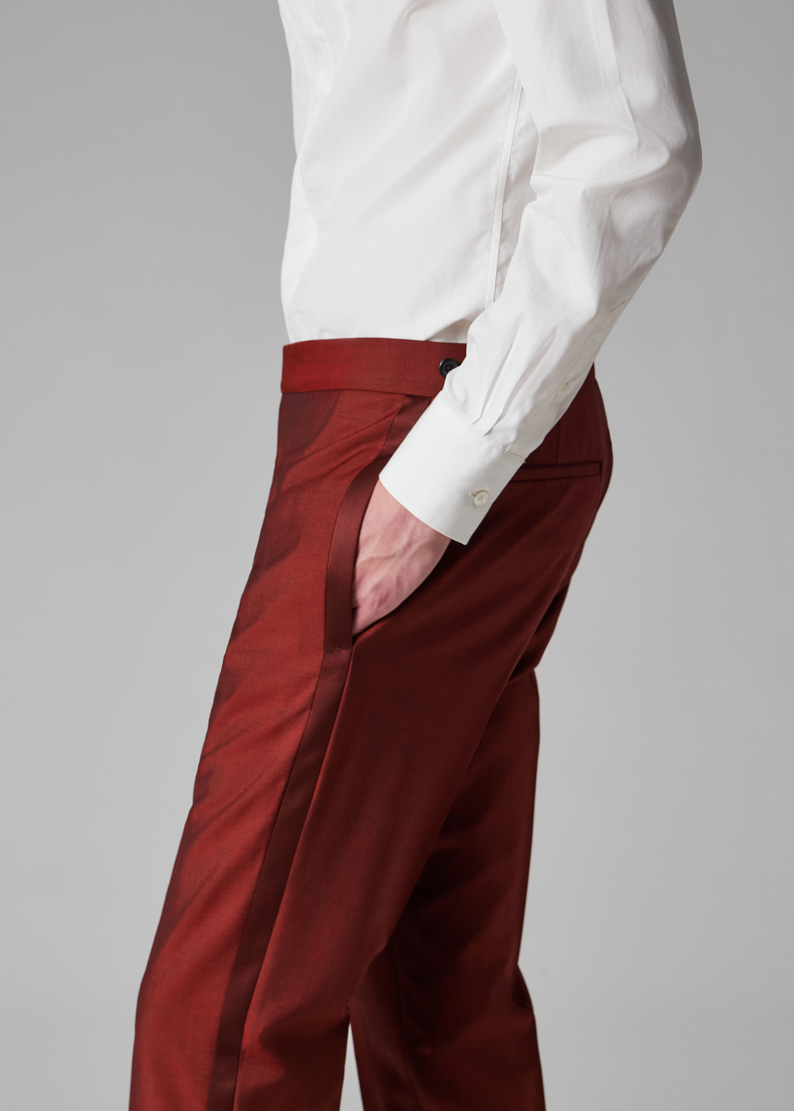 The Soho - Tailored-Fit Burgundy Wool-Mohair Evening Suit