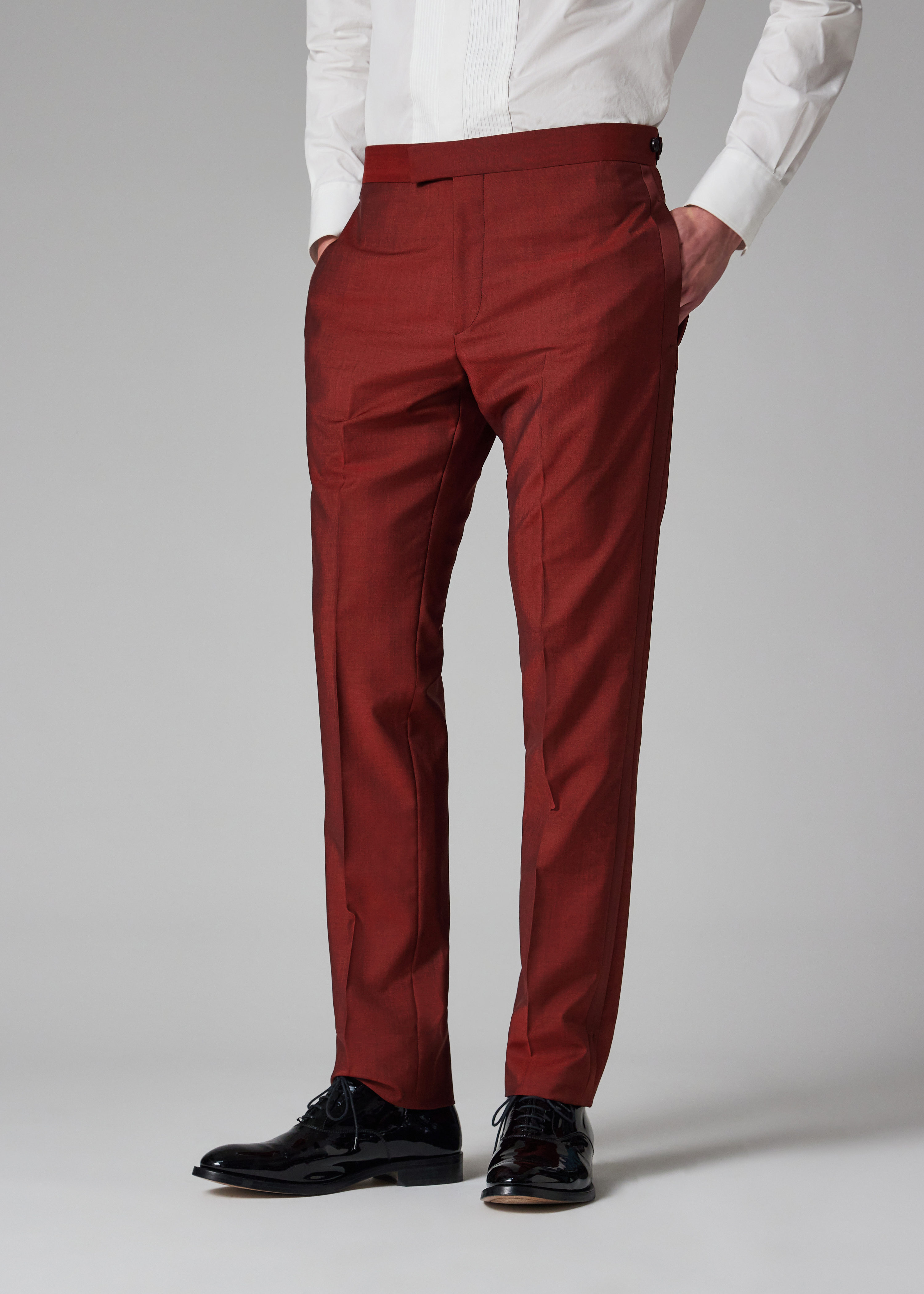 The Soho - Tailored-Fit Burgundy Wool-Mohair Evening Suit