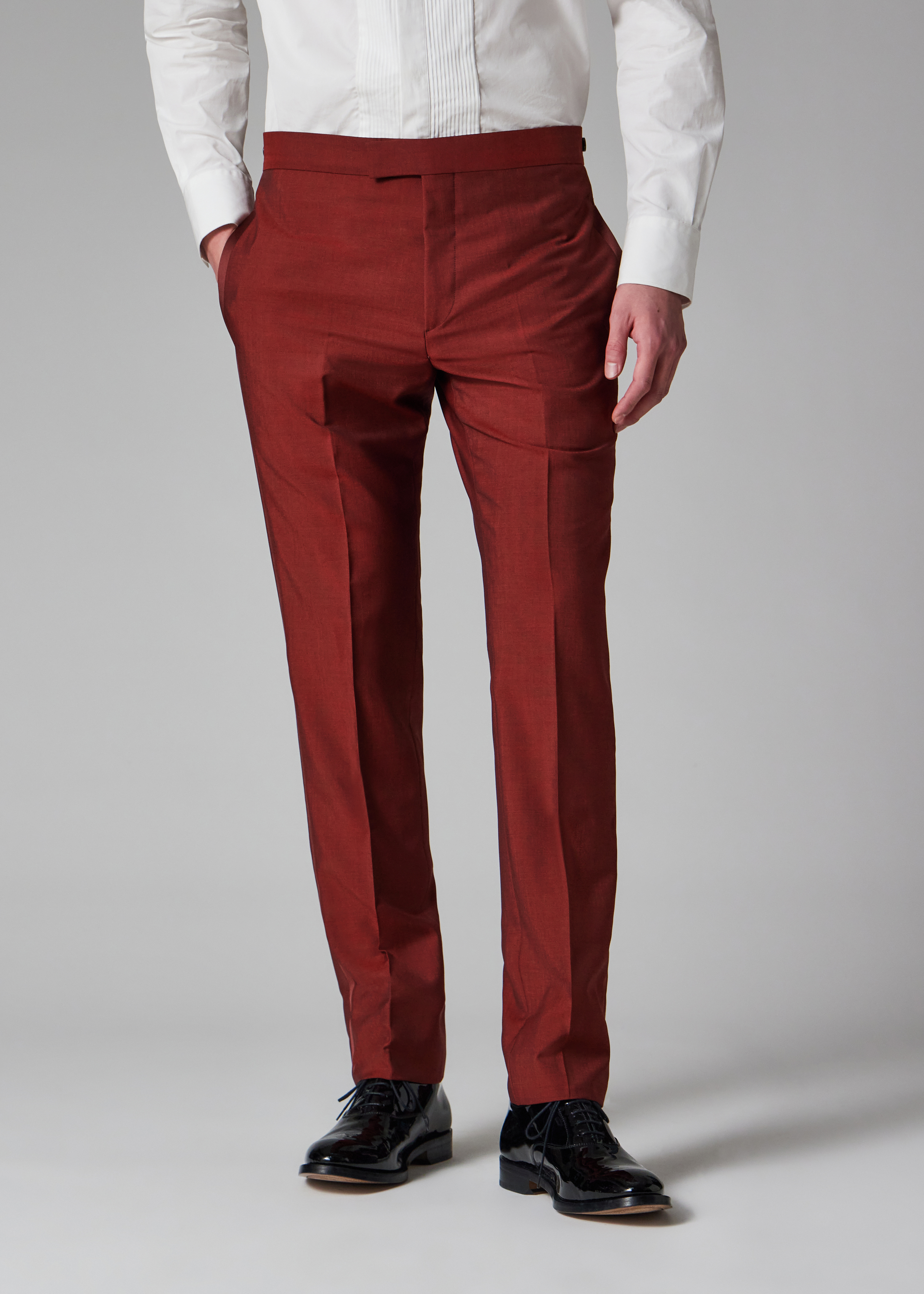 The Soho - Tailored-Fit Burgundy Wool-Mohair Evening Suit