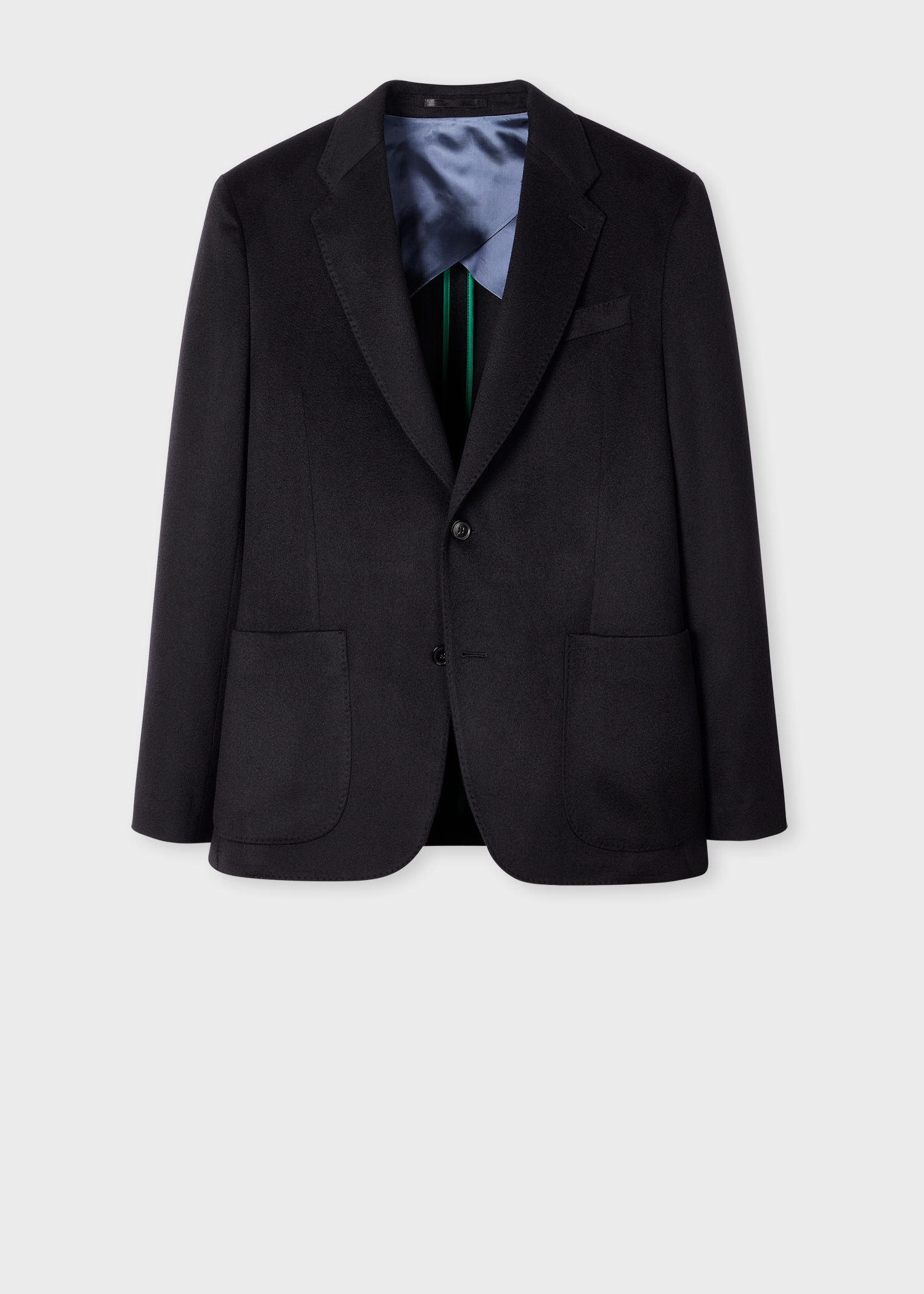 Navy Blue Cashmere Two-Button Blazer