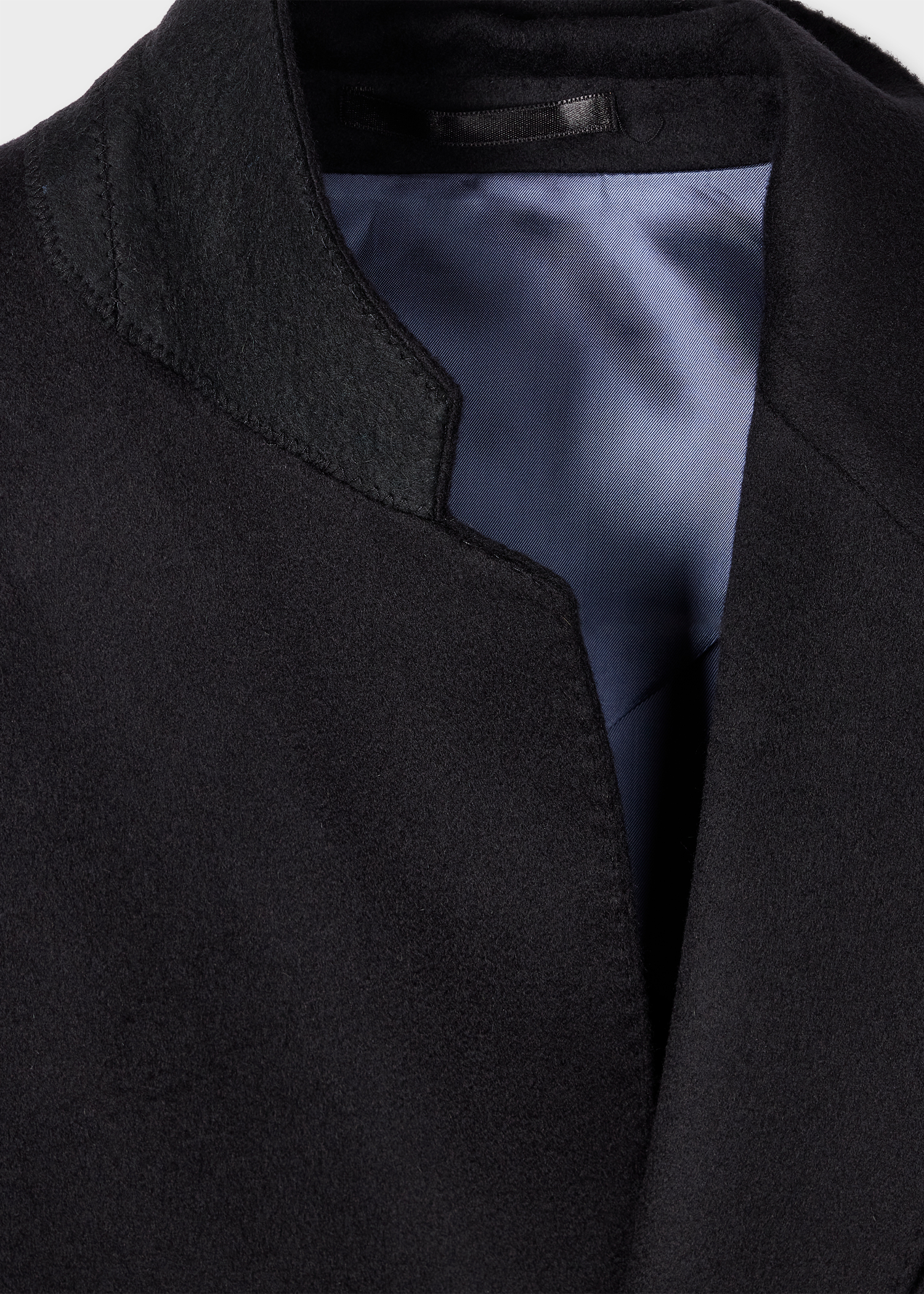 Navy Blue Cashmere Two-Button Blazer