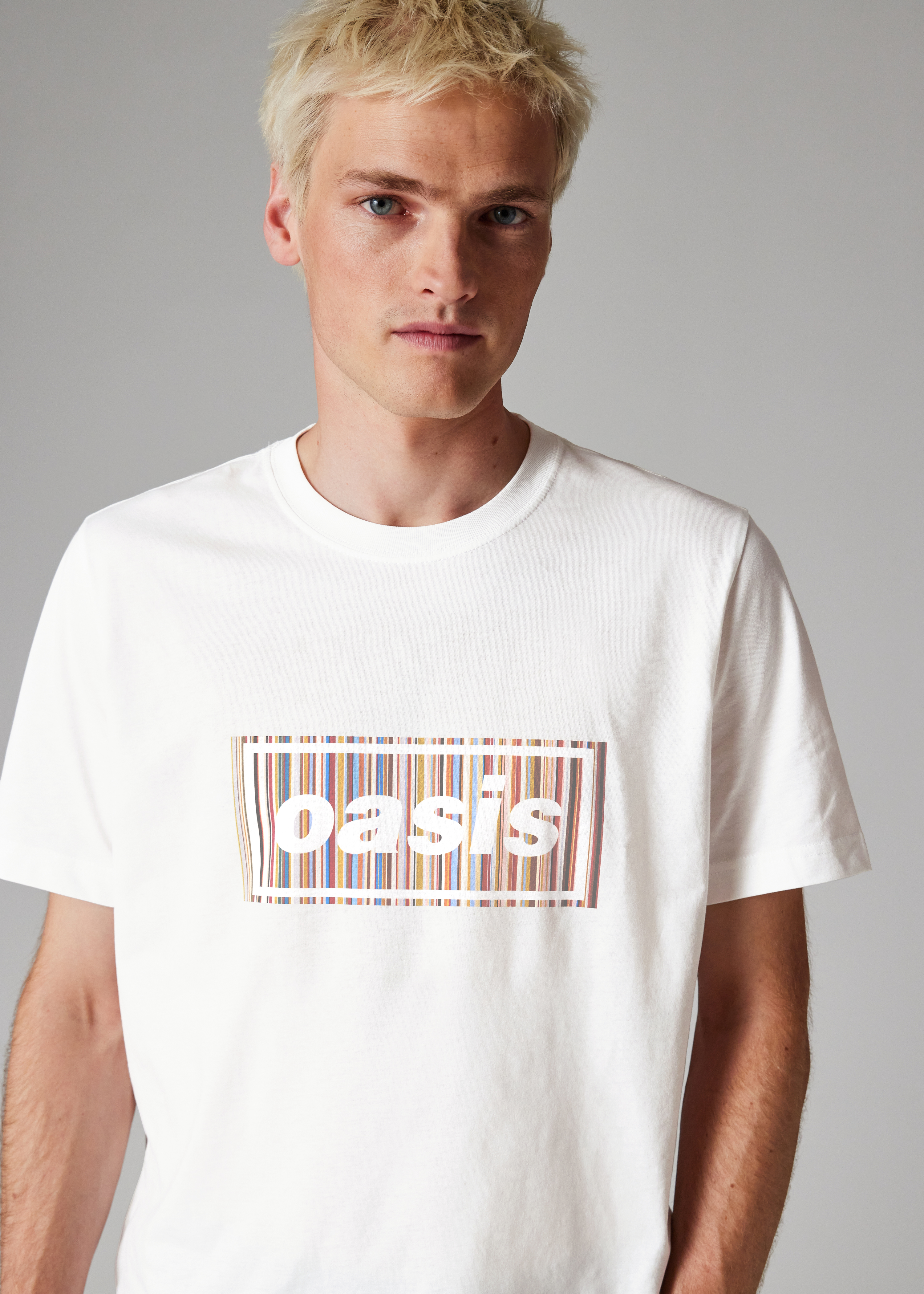 Paul Smith x Oasis - White 'Signature Stripe' Logo T-Shirt