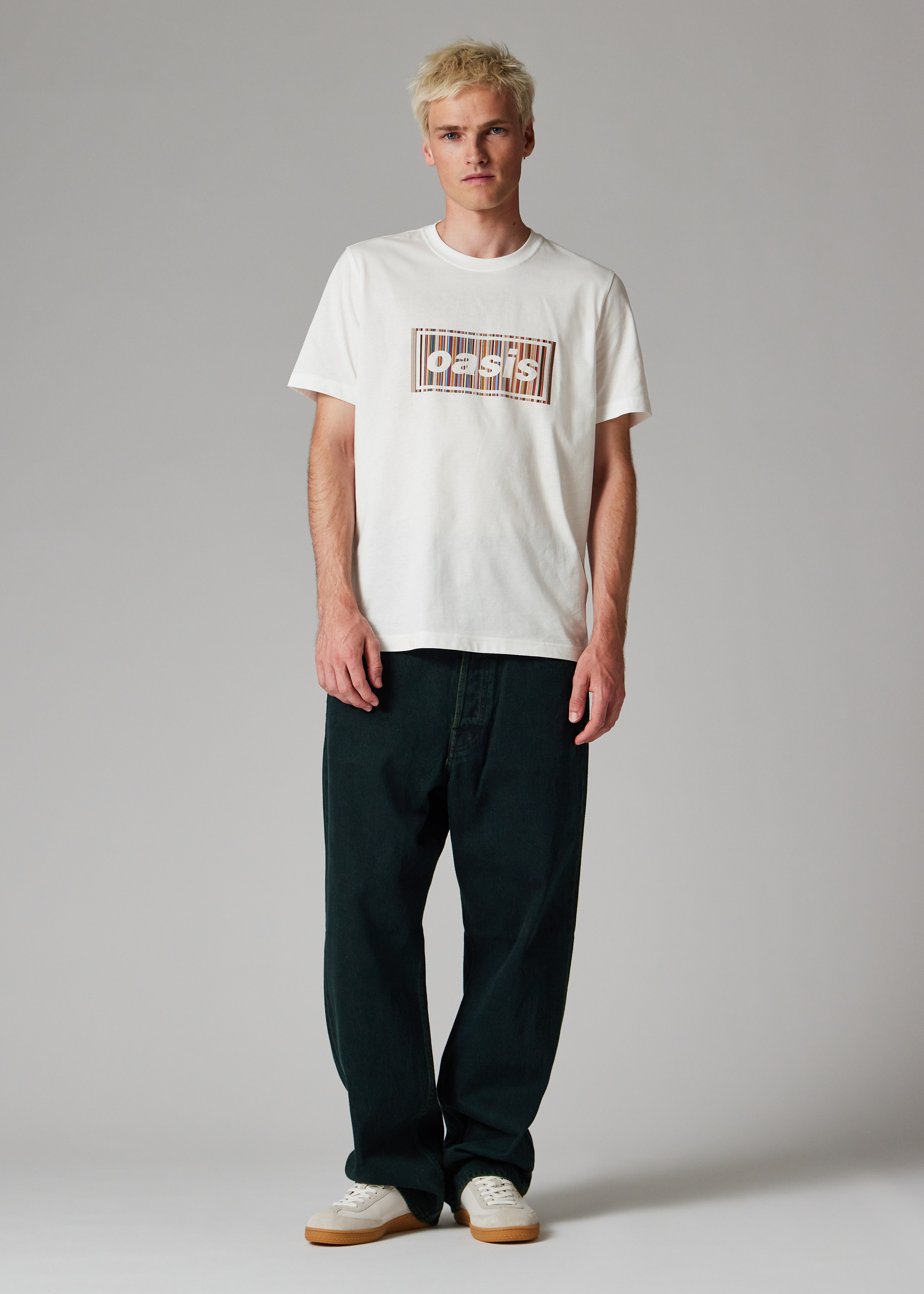 Paul Smith x Oasis - White 'Signature Stripe' Logo T-Shirt