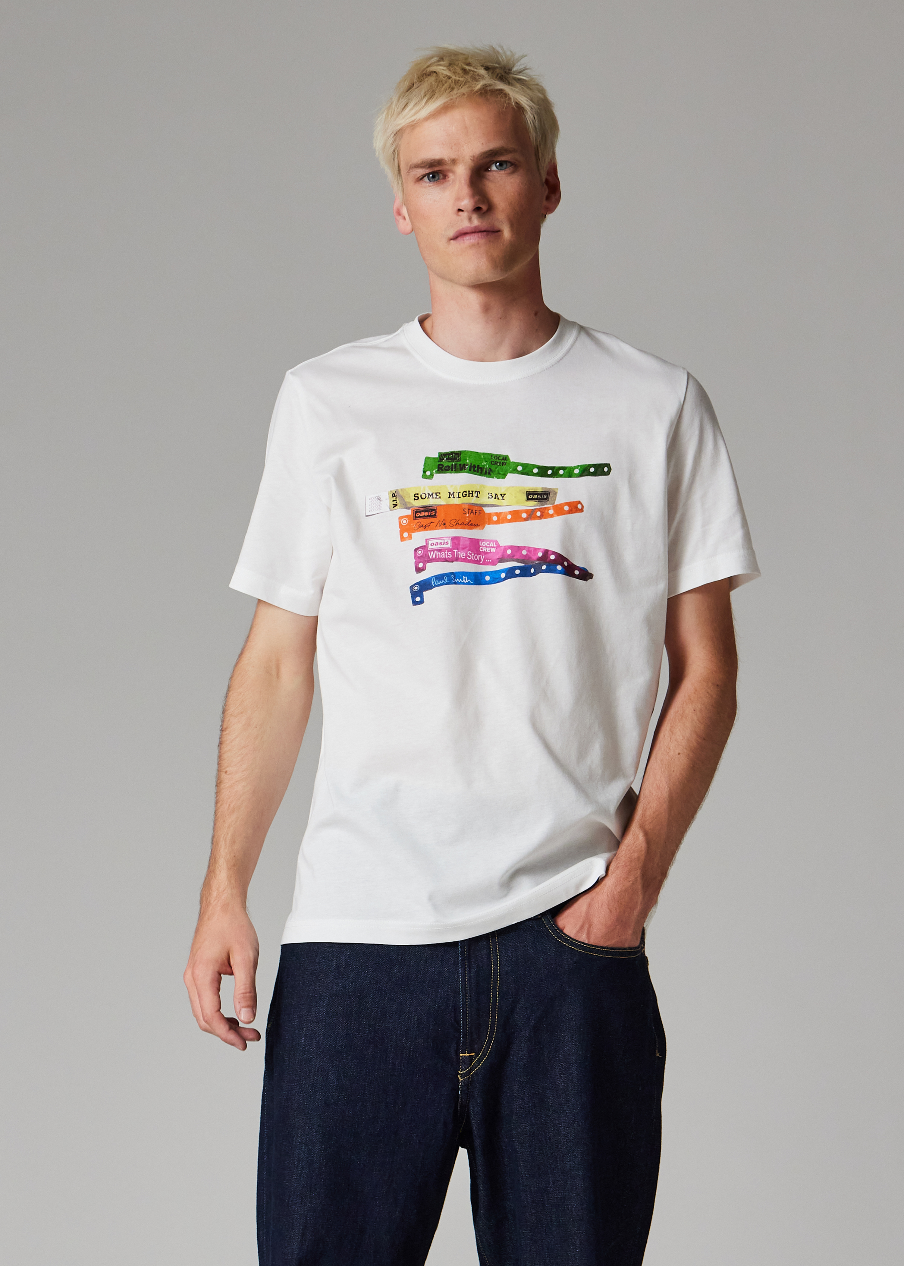 Paul Smith x Oasis - White Wristbands Print T-Shirt