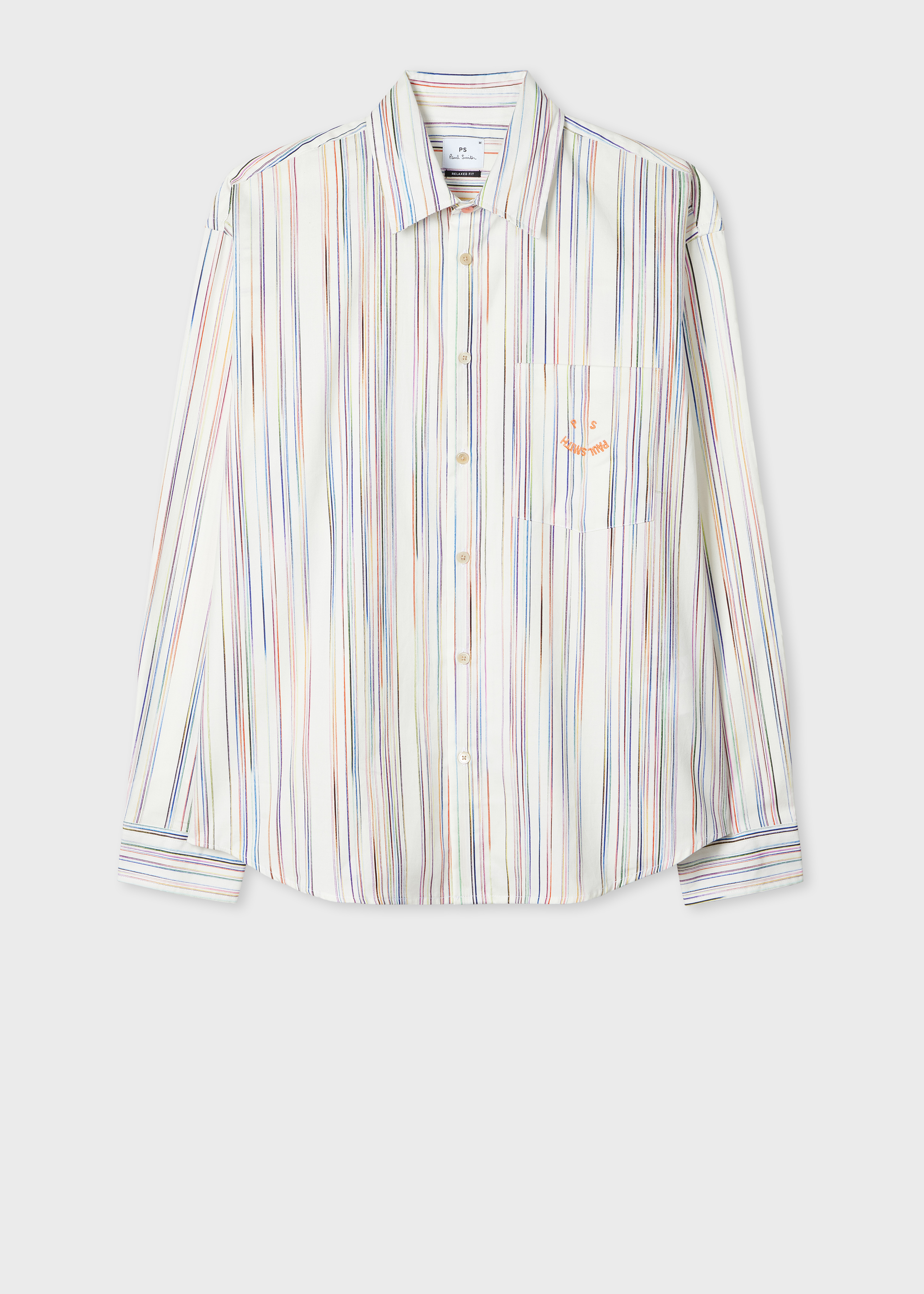 White Organic Cotton 'Happy' Stripe Shirt
