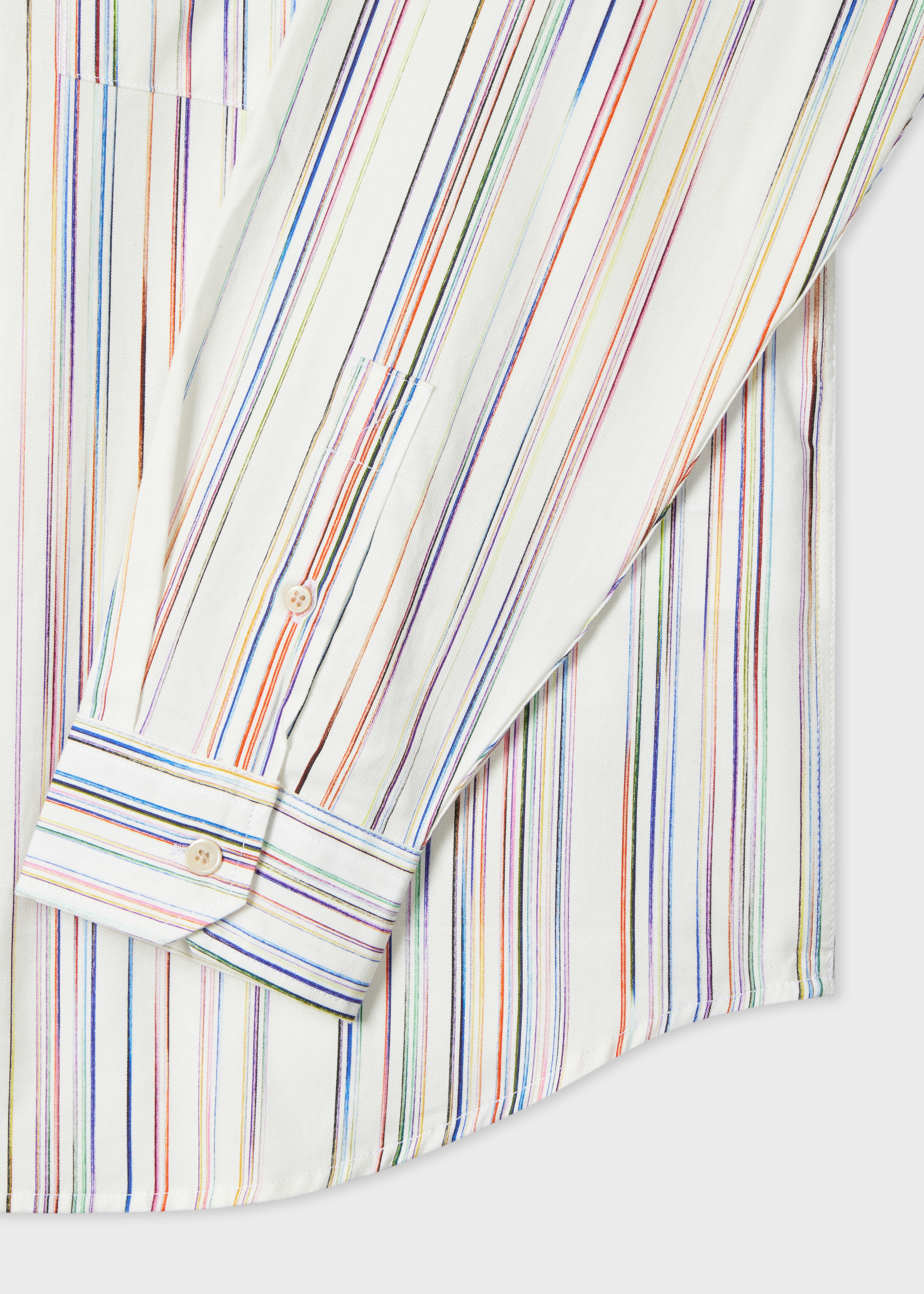 White Organic Cotton 'Happy' Stripe Shirt