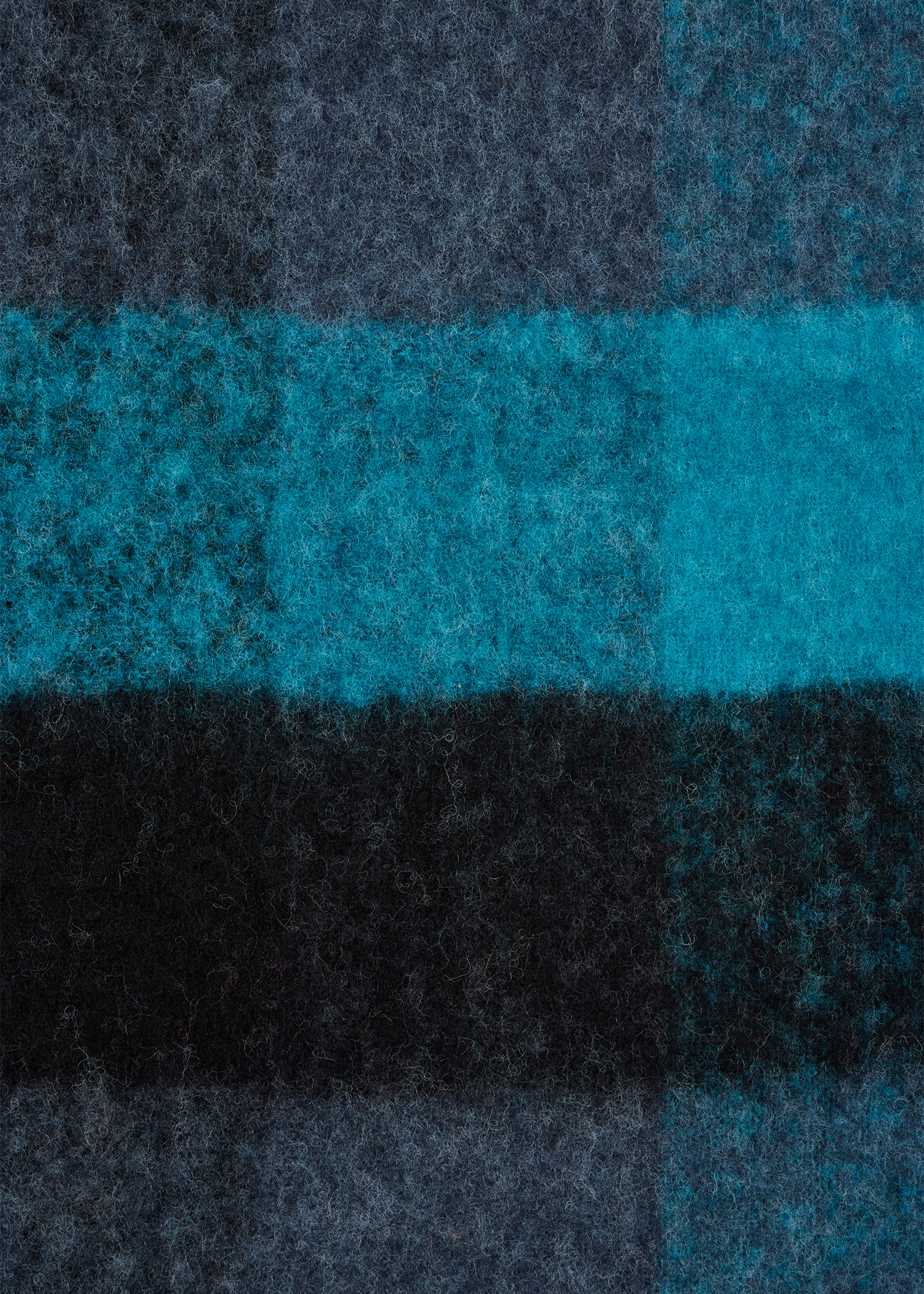 Women's Blue Merino Wool Check Scarf