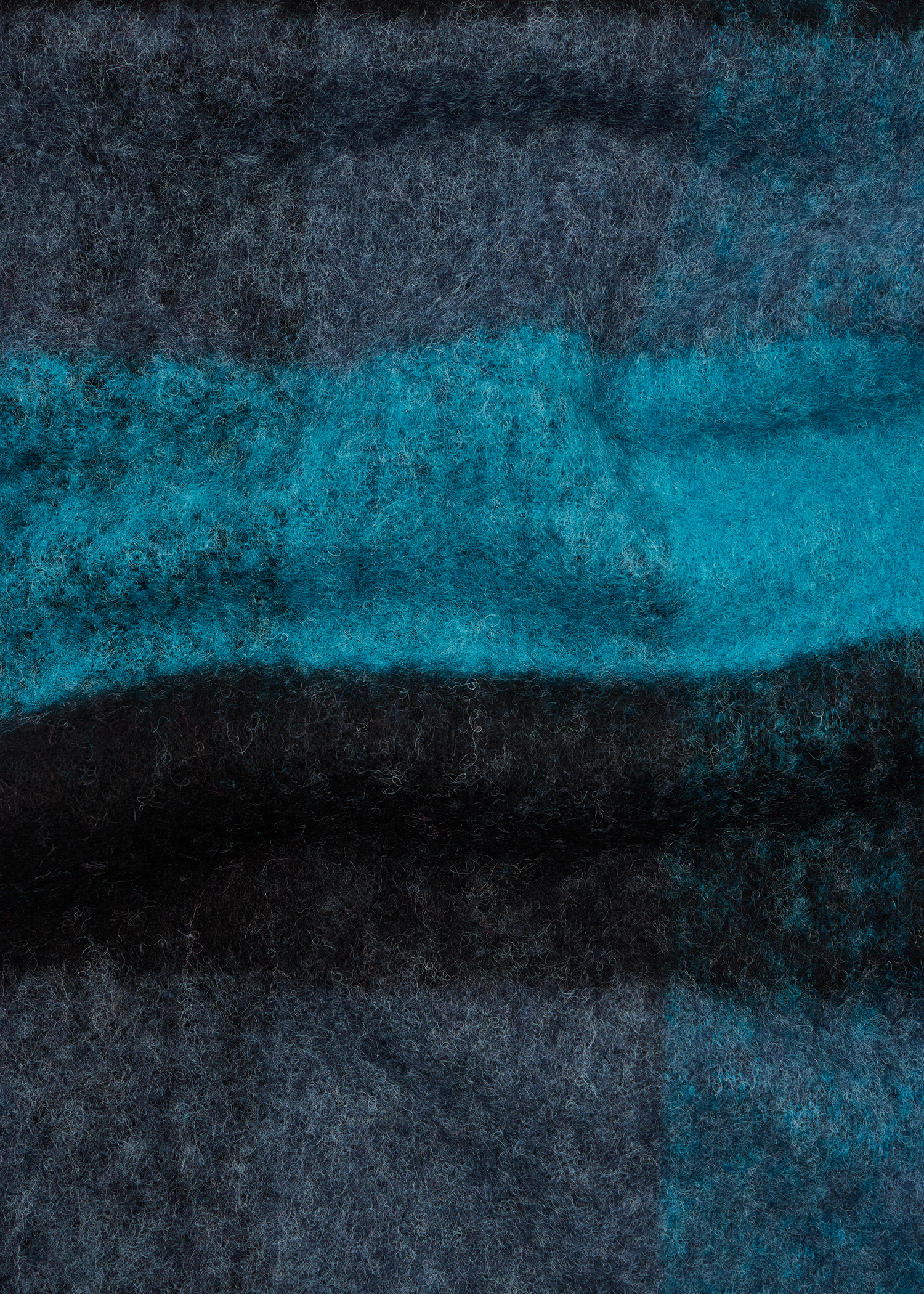 Women's Blue Merino Wool Check Scarf