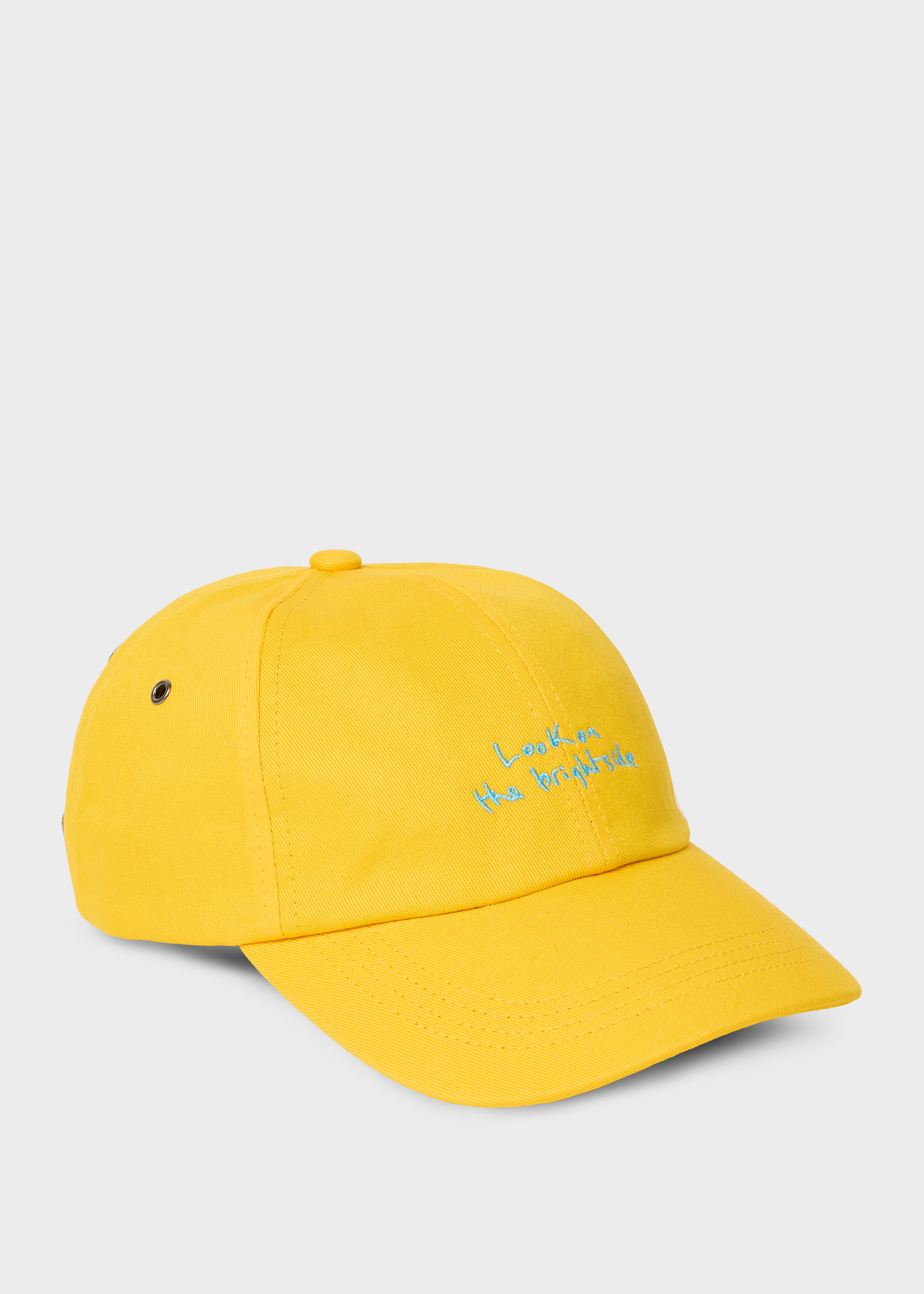 Yellow Cotton-Twill Quote Cap