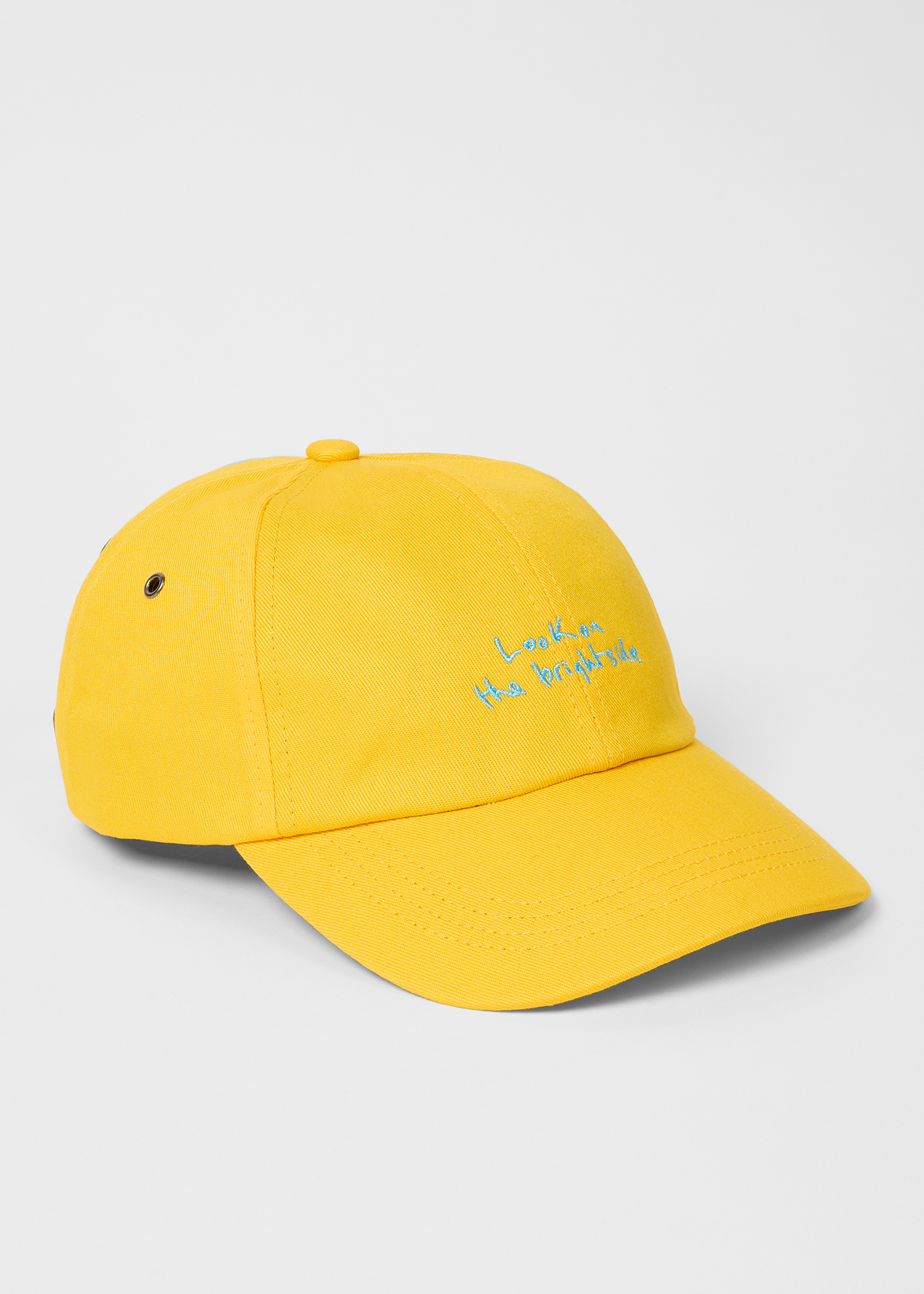 Yellow Cotton-Twill Quote Cap
