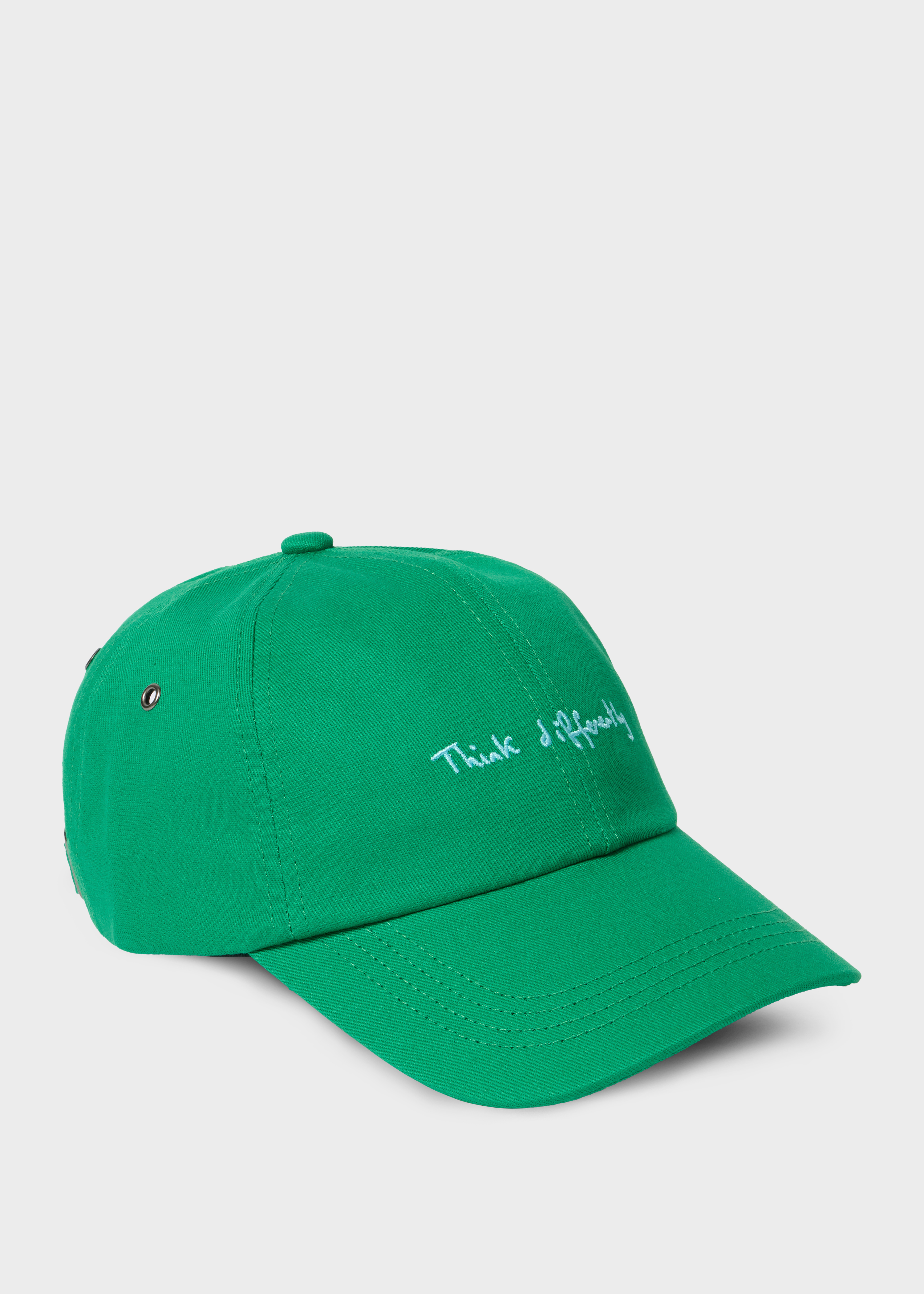 Green Cotton-Twill Quote Cap