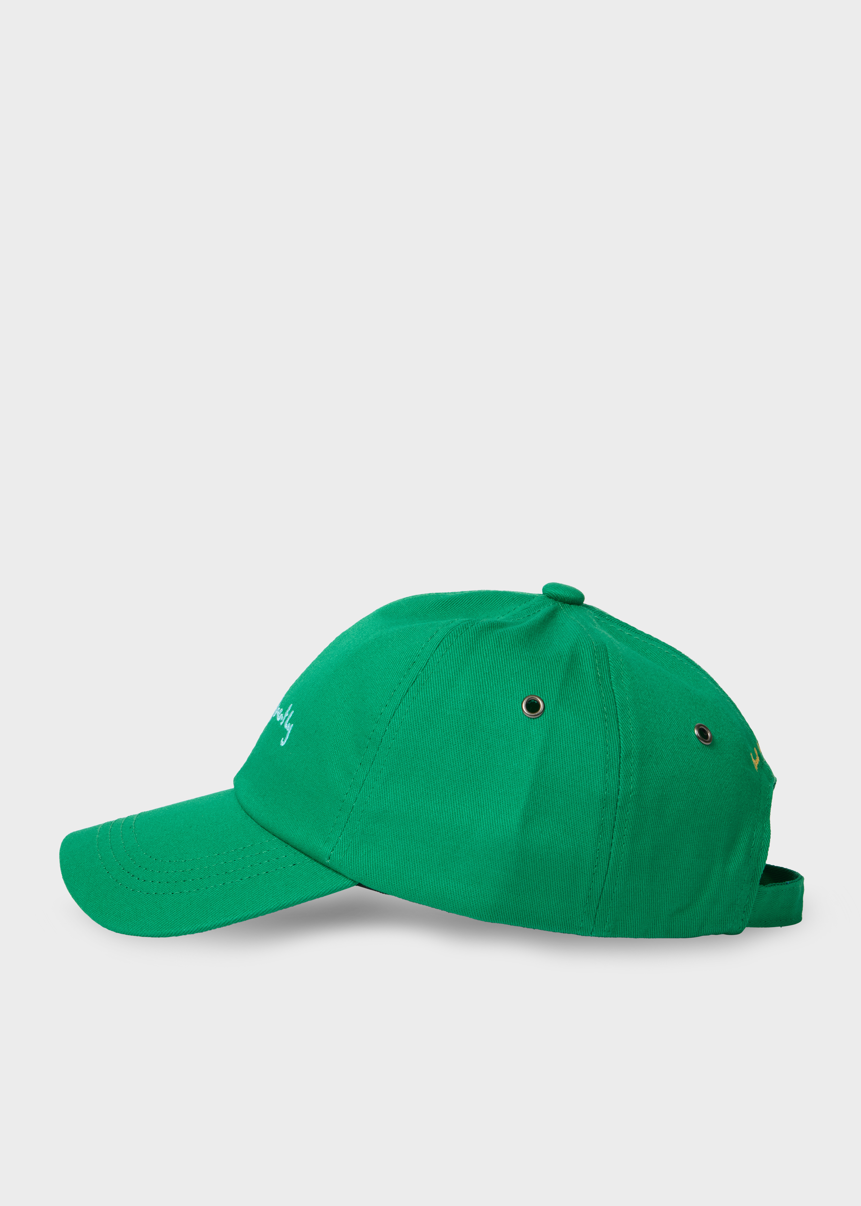 Green Cotton-Twill Quote Cap