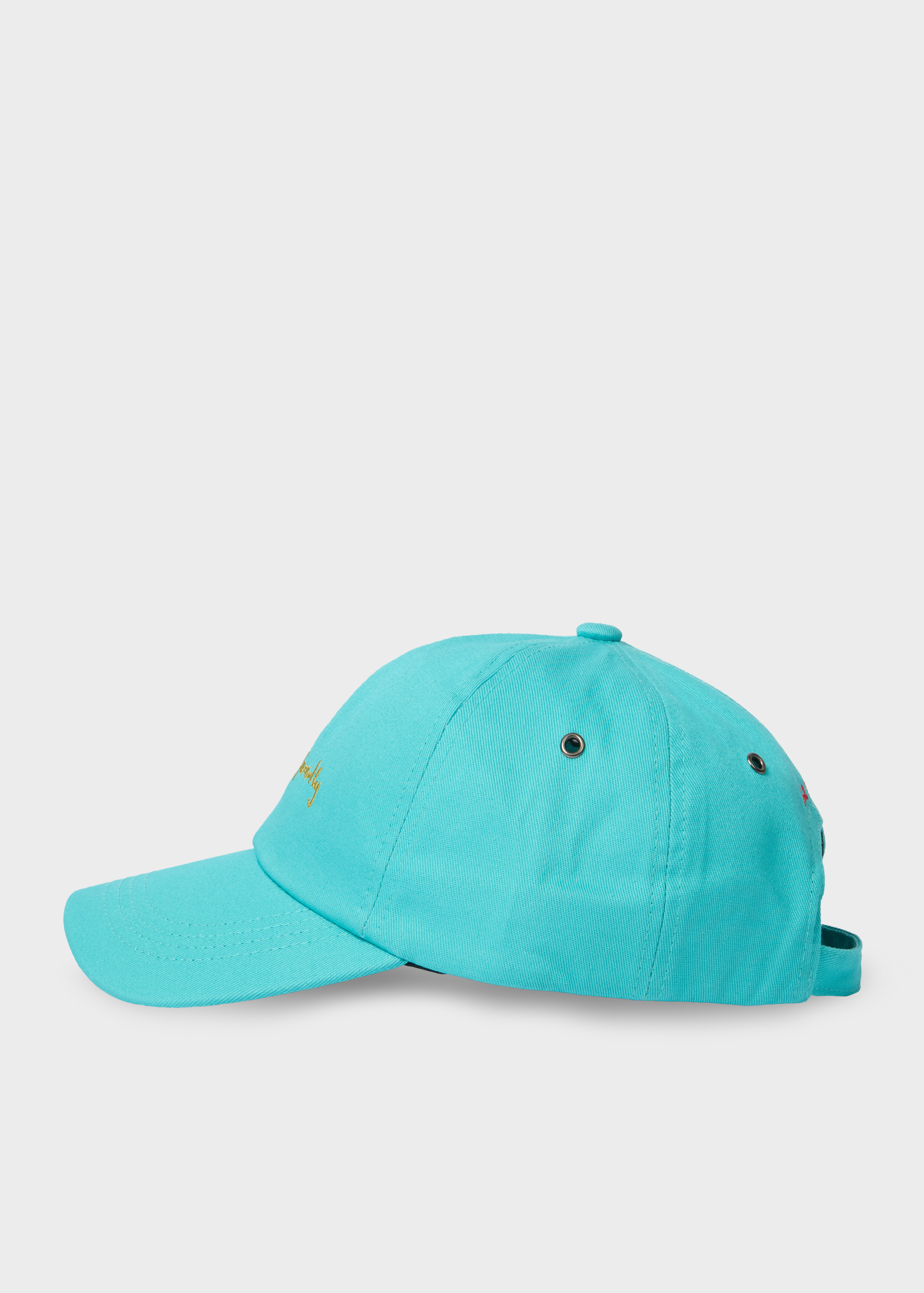 Sky Blue Cotton-Twill Quote Cap