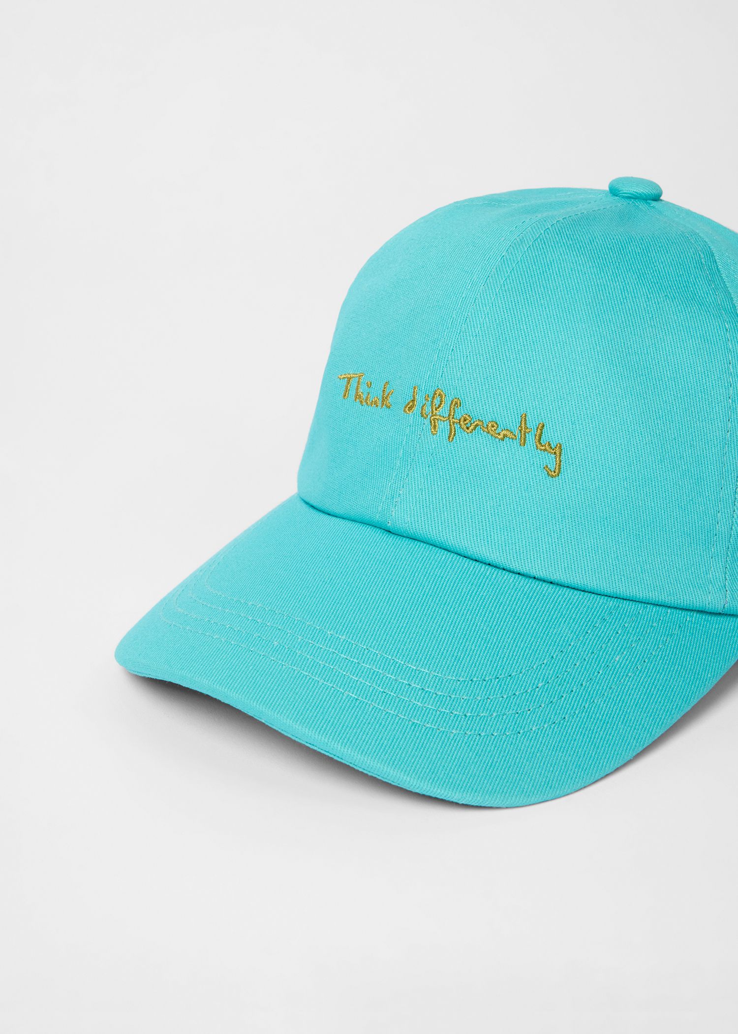 Sky Blue Cotton-Twill Quote Cap