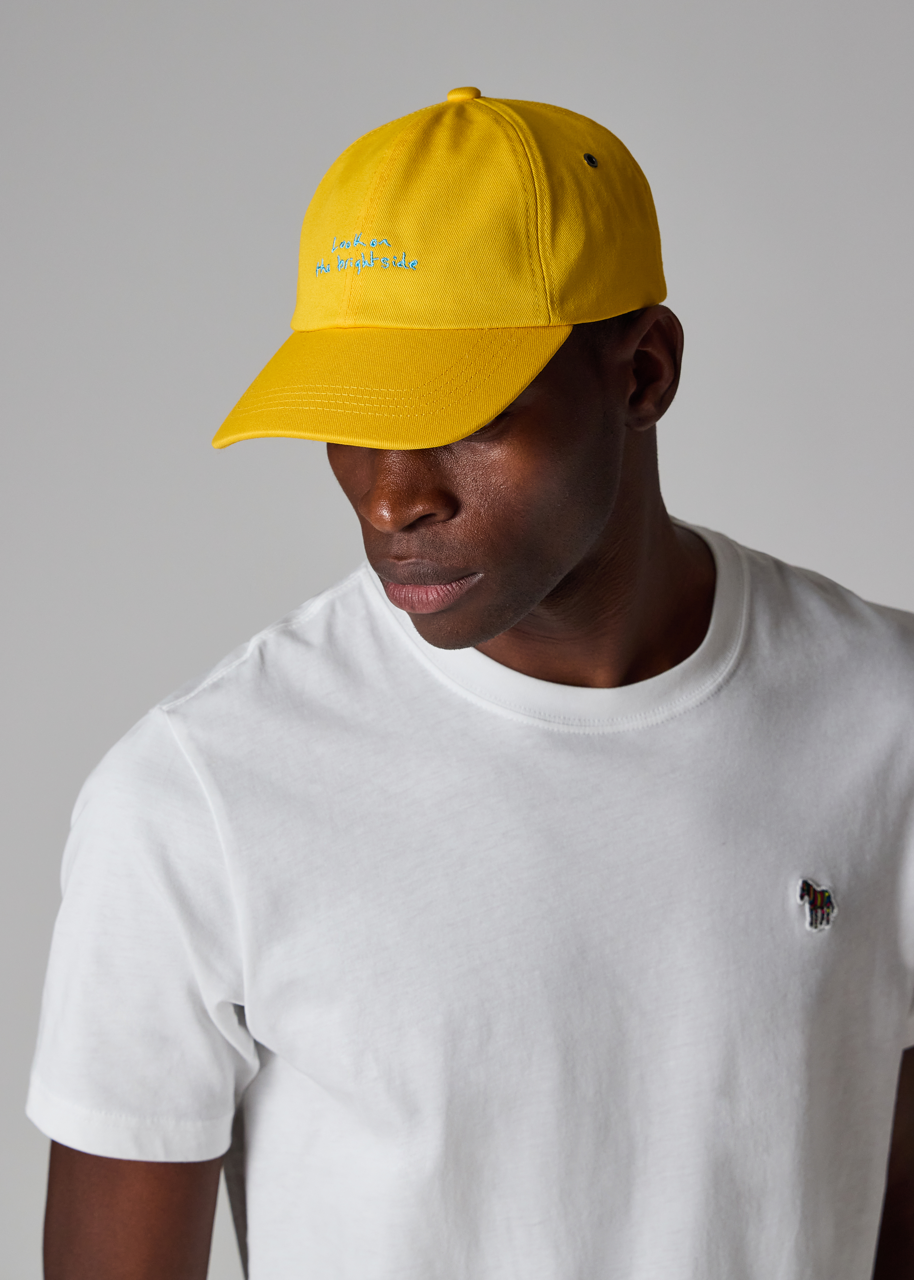 Yellow Cotton-Twill Quote Cap