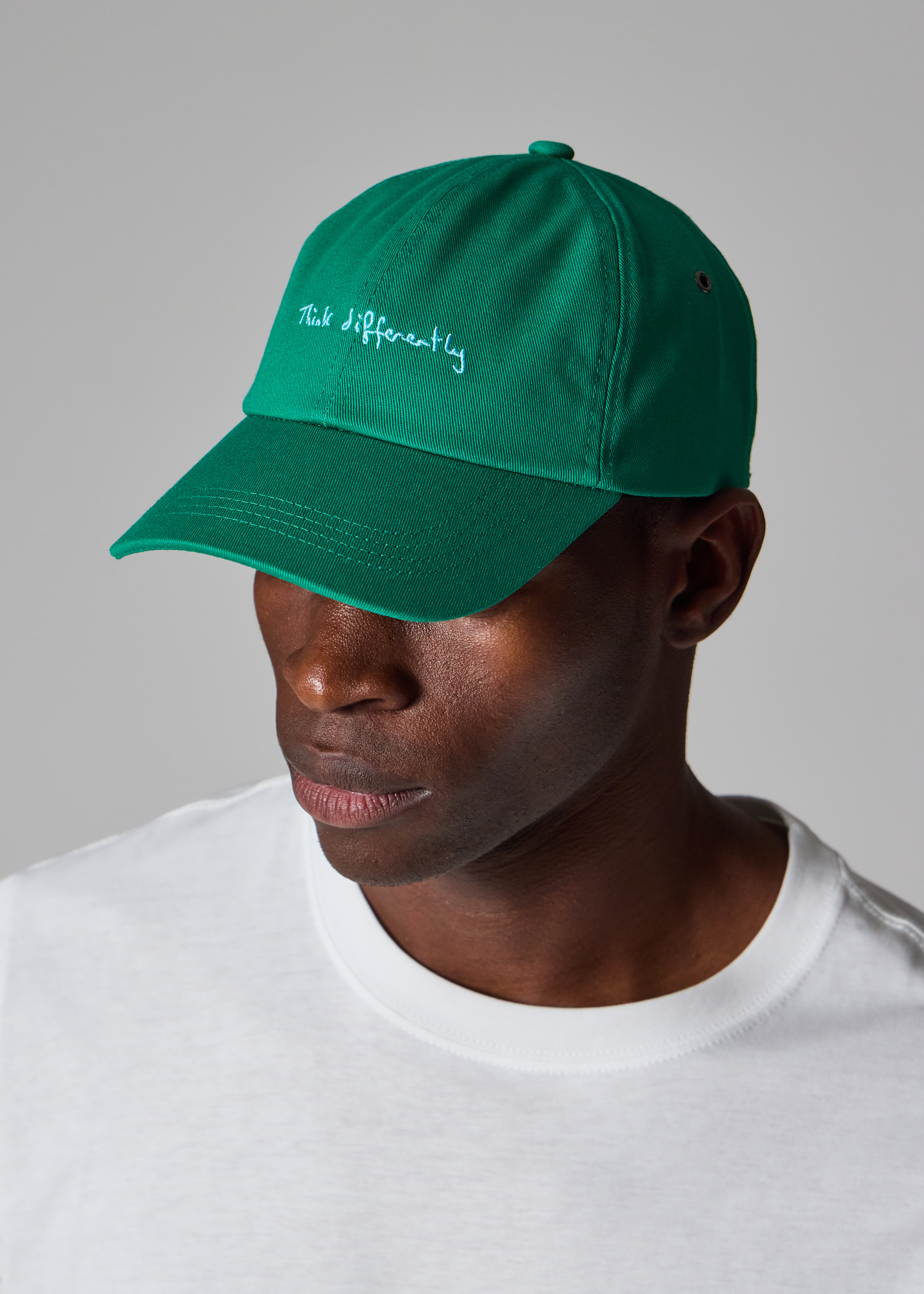 Green Cotton-Twill Quote Cap