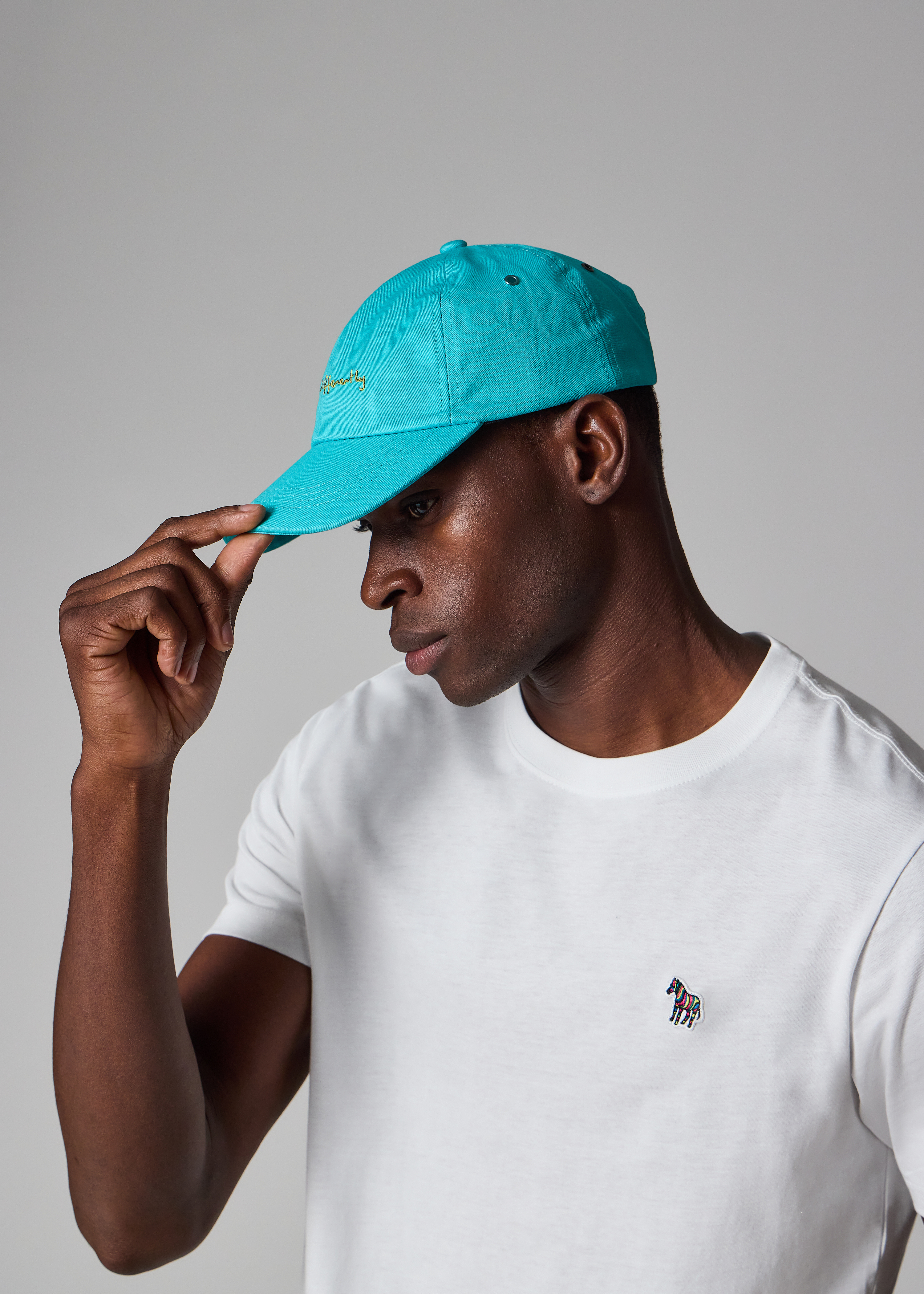 Sky Blue Cotton-Twill Quote Cap