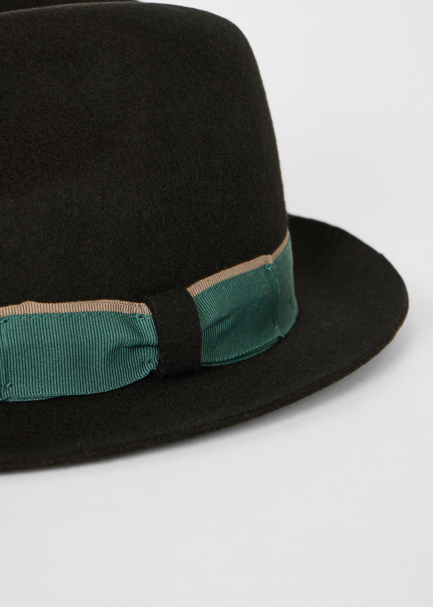 Black Wool Trilby Hat